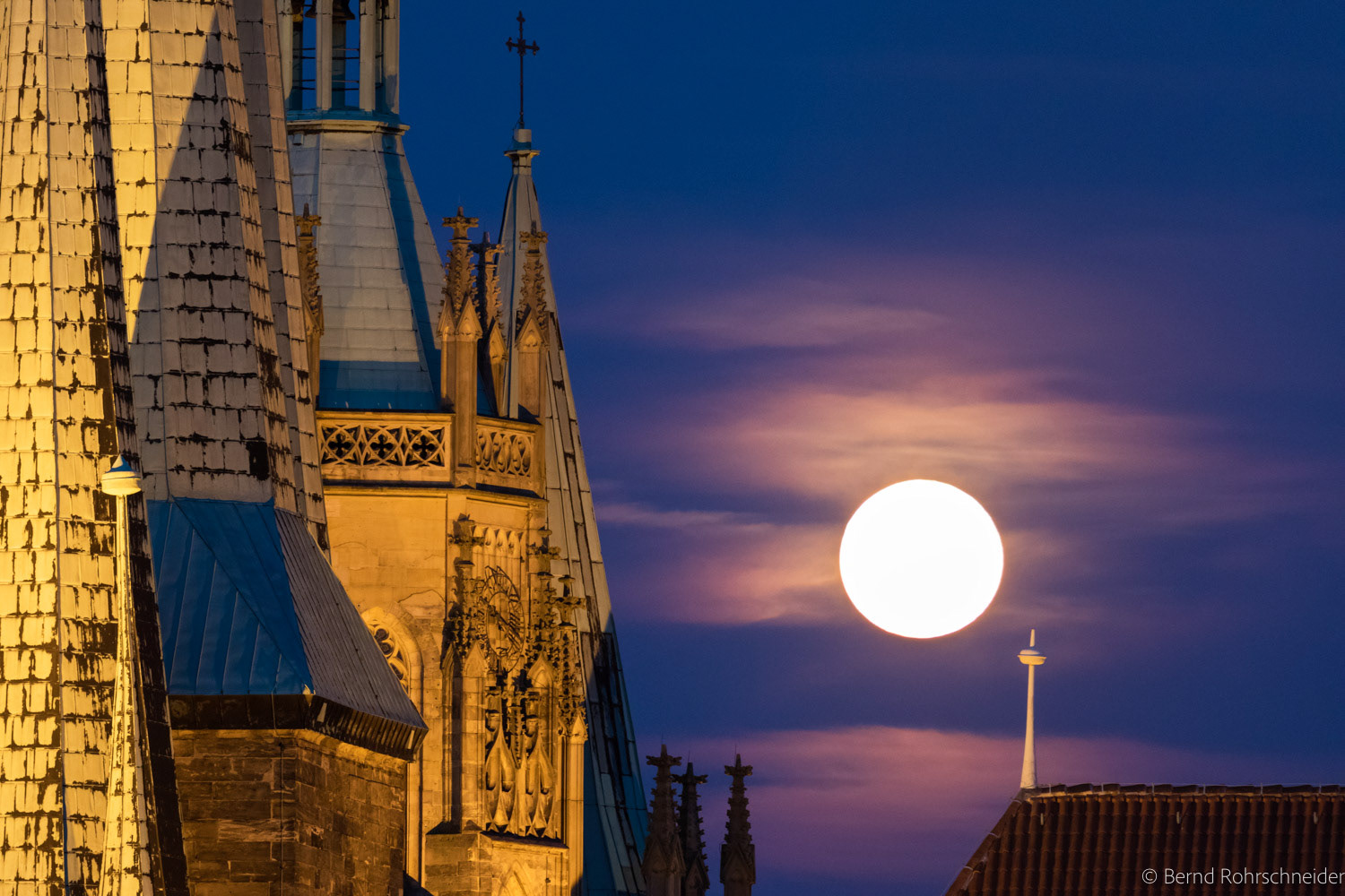 Erfurter Dom und Mond