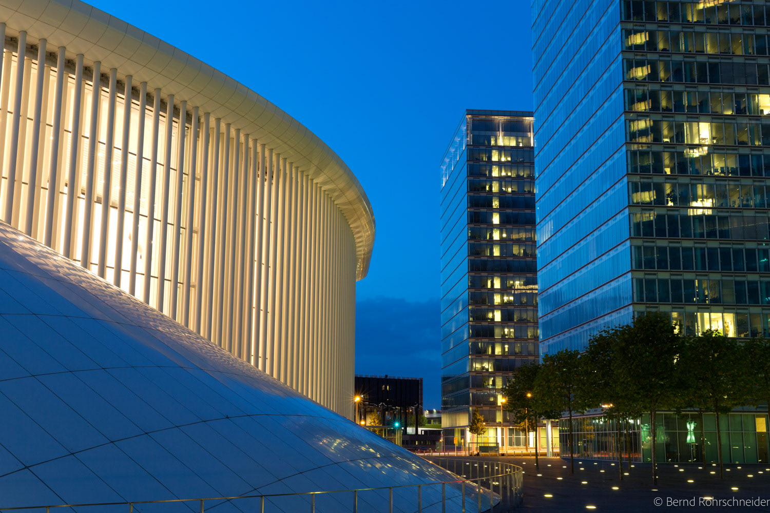 Philharmonie Luxembourg bei Nacht, Luxemburg