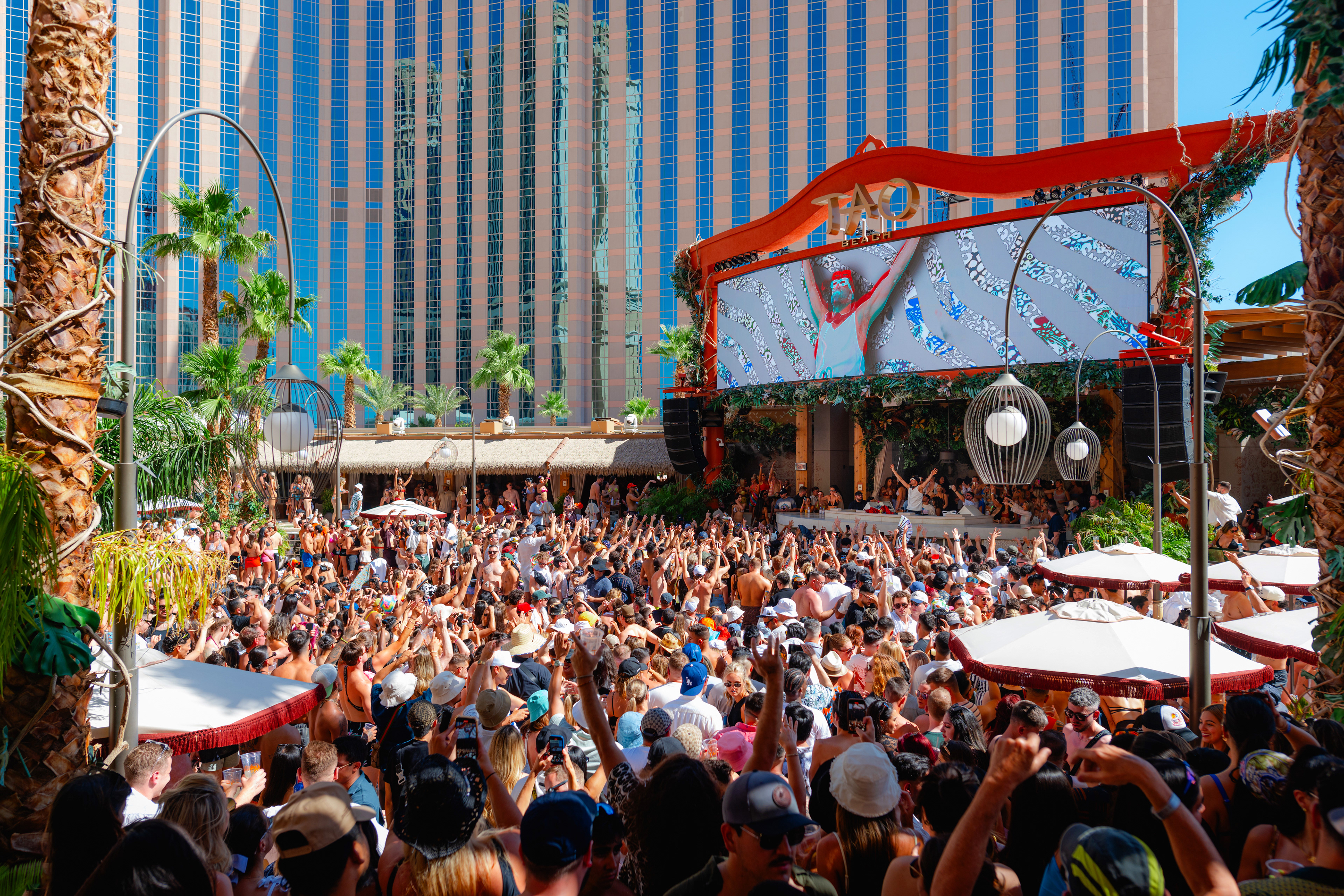 Fisher performing at Tao Beach in Las Vegas