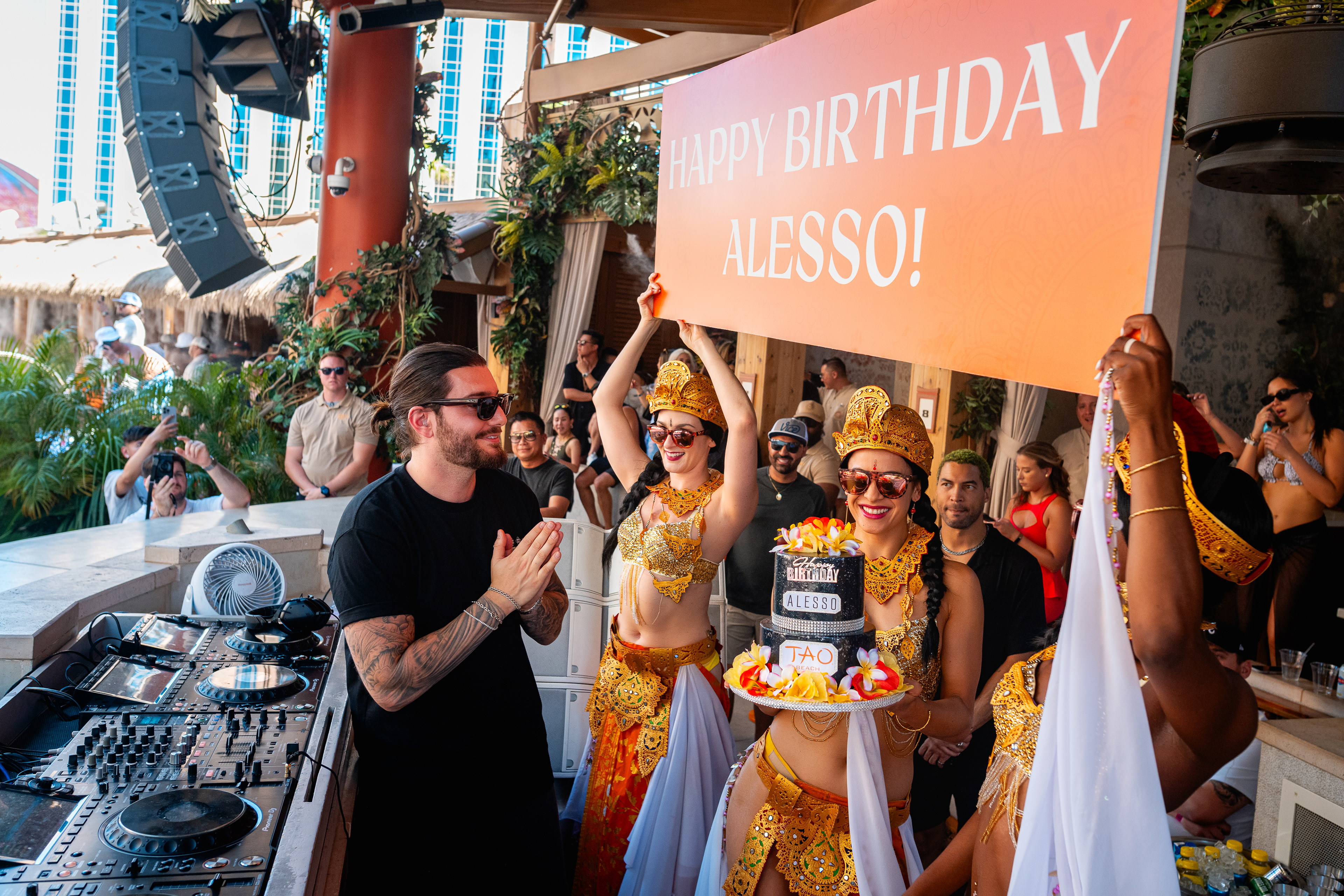Alesso celebrating his birthday at Tao Beach in Las Vegas