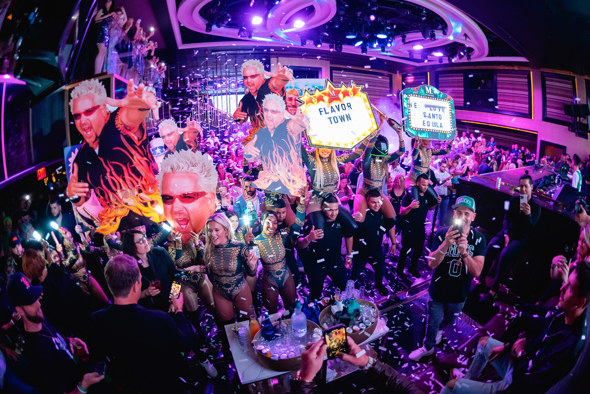 Guy Fieri entrance into a Boston nightclub