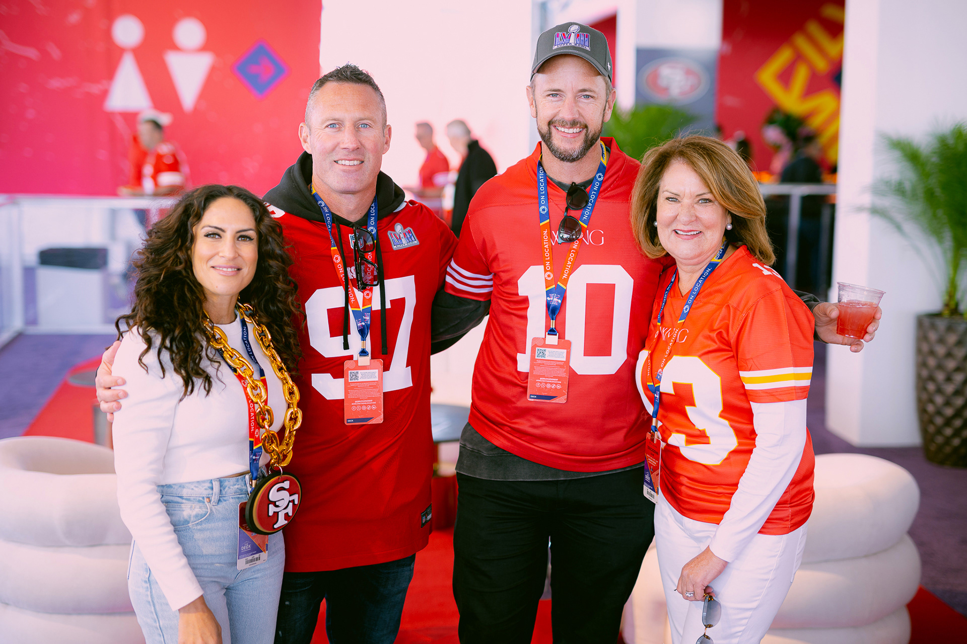 Fans at Allegiant Stadium on Super Bowl Sunday