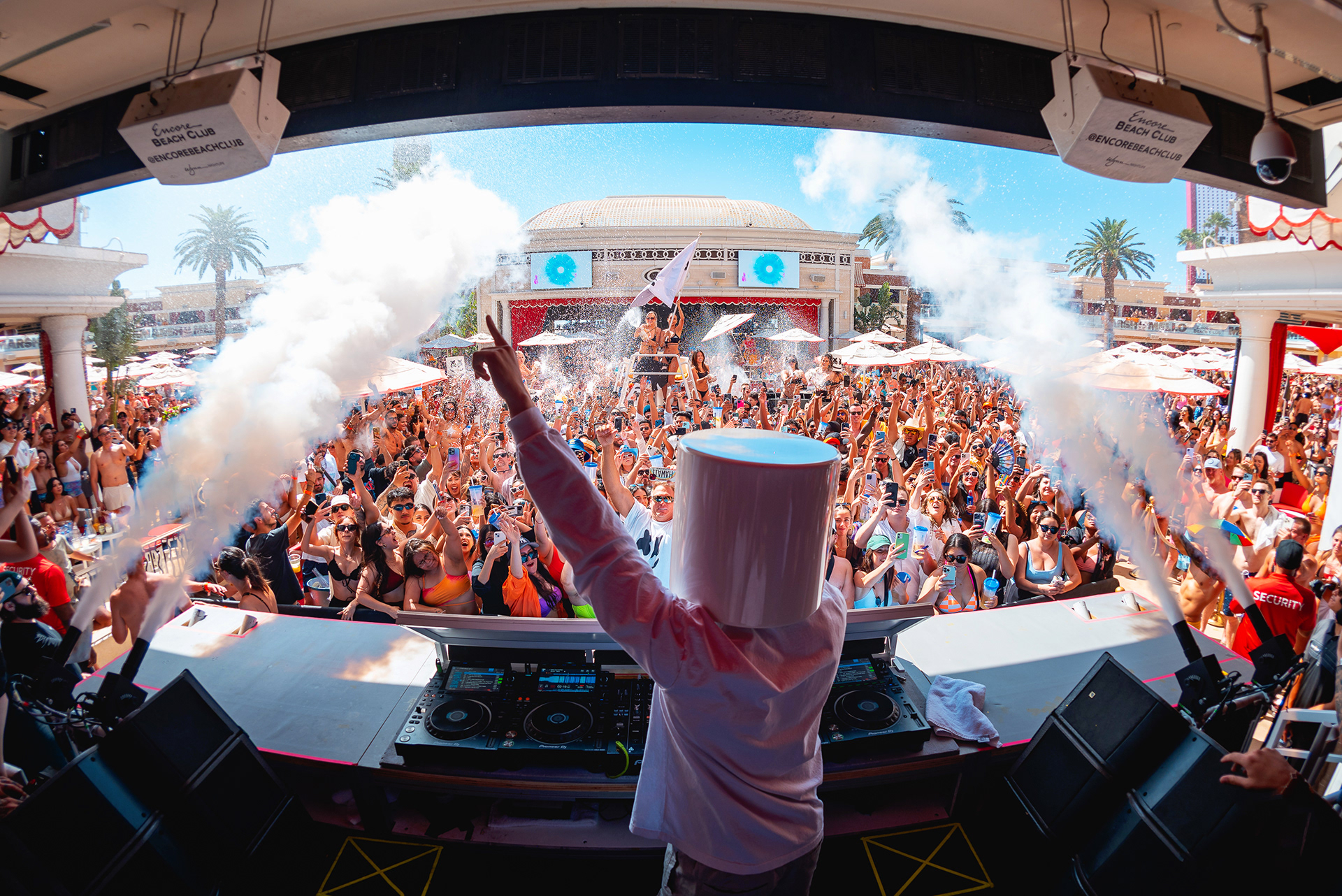 Marshmello performing at Encore Beach Club in Las Vegas