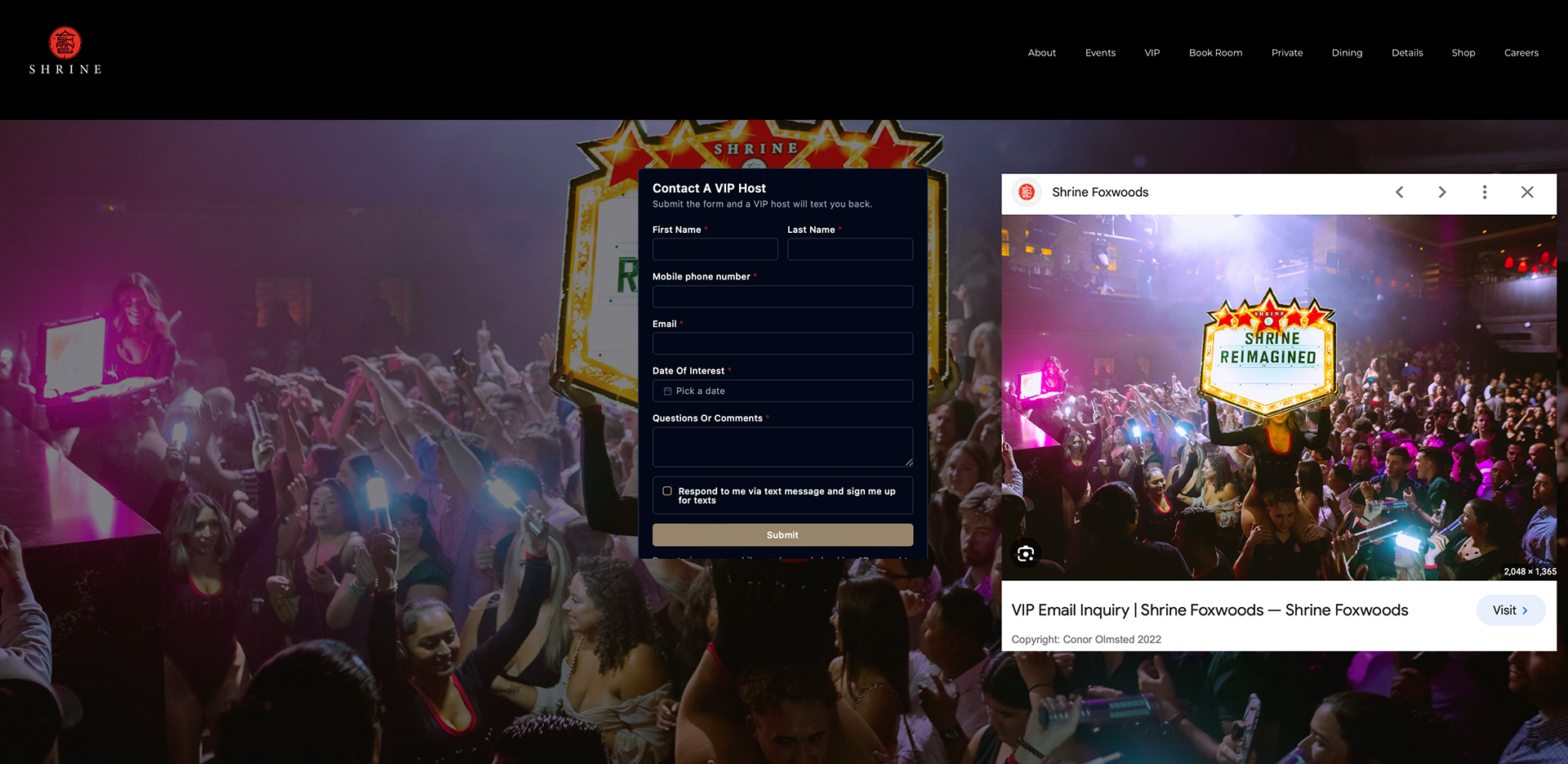 shrinefoxwoods.com/emailvip