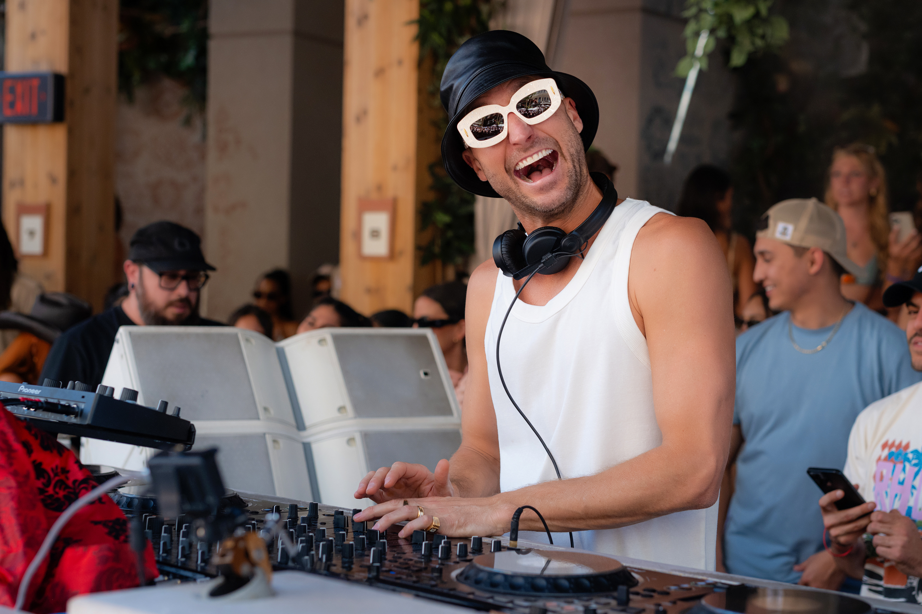 Fisher performing at Tao Beach in Las Vegas