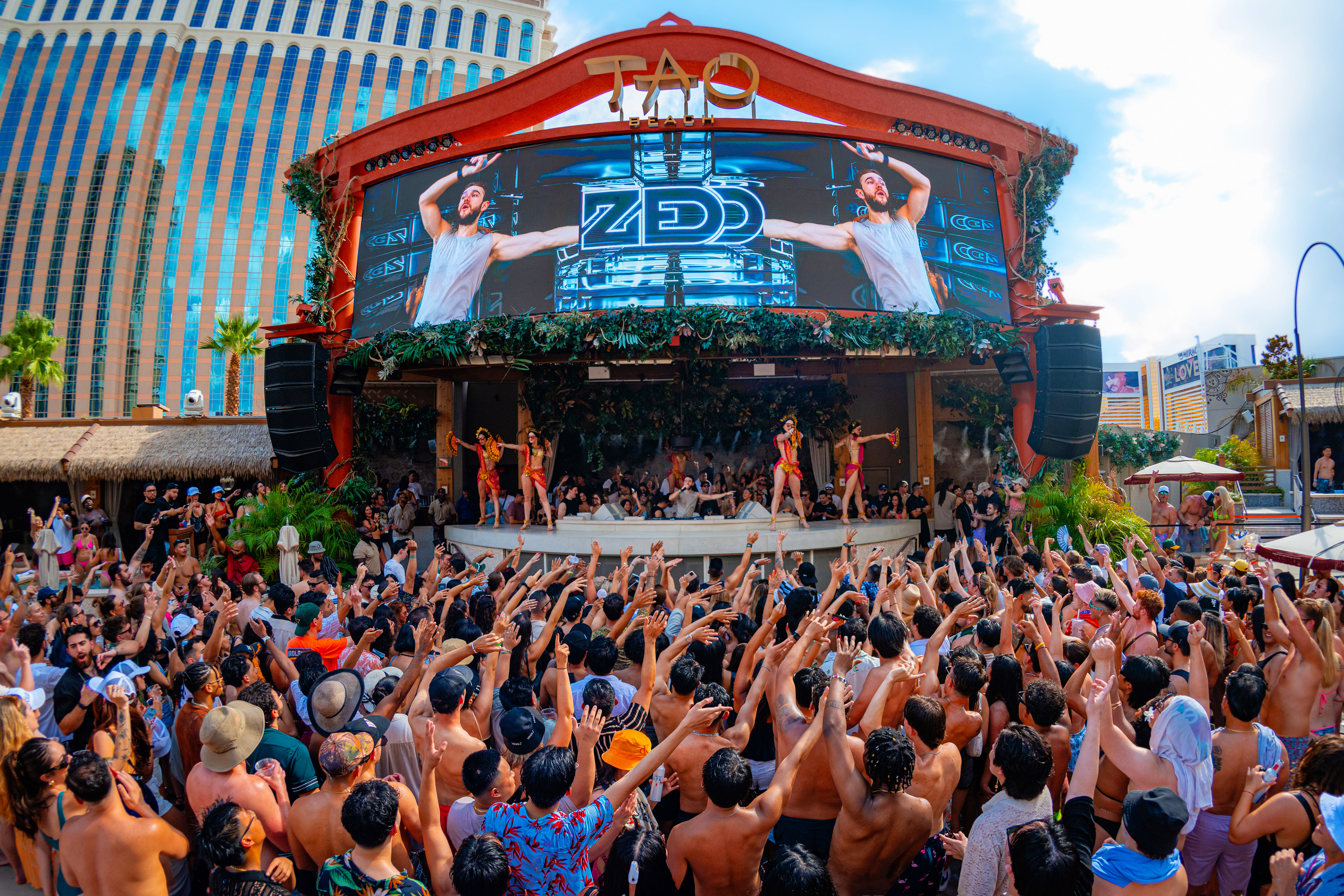 Zedd performing at Tao Beach in Las Vegas