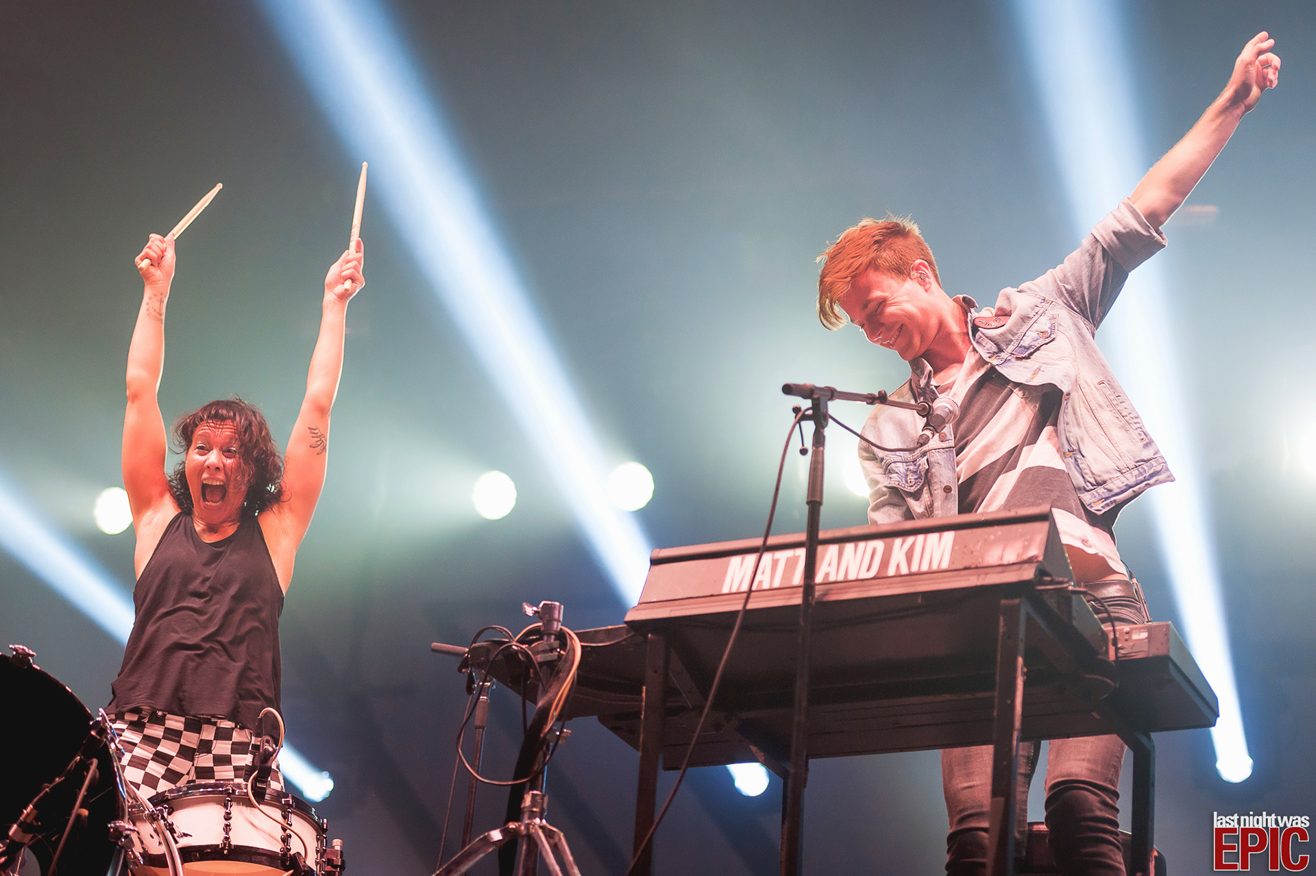 Matt and Kim performing at the Hudson Project in New York