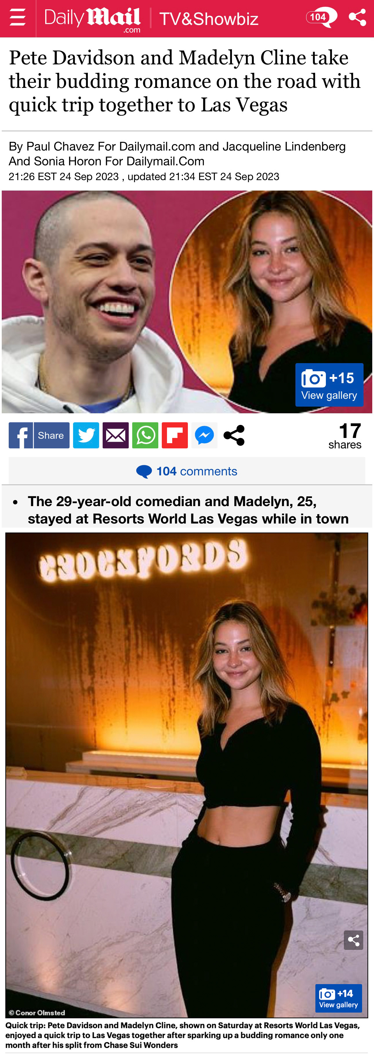 dailymail.co.uk/tvshowbiz/article-12556307/Pete-Davidson-Madelyn-Cline-taking-budding-romance-road-quick-trip-Las-Vegas.html