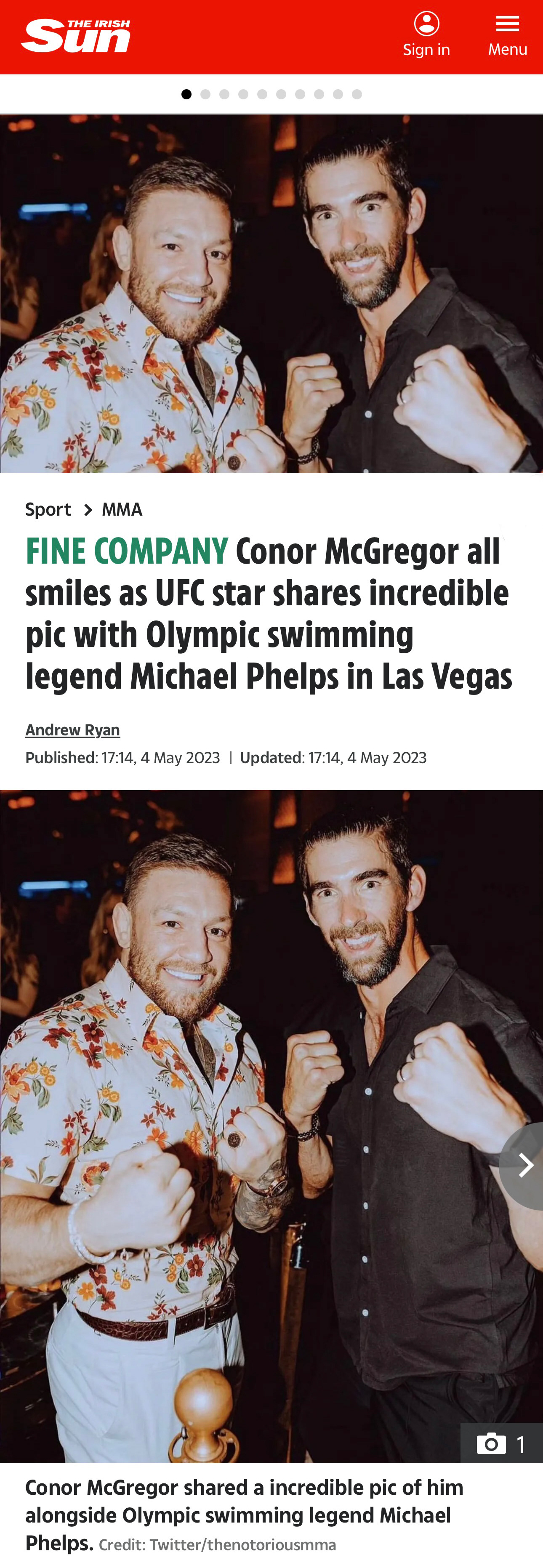 thesun.ie/sport/mma/10654779/conor-mcgregor-michael-phelps-las-vegas