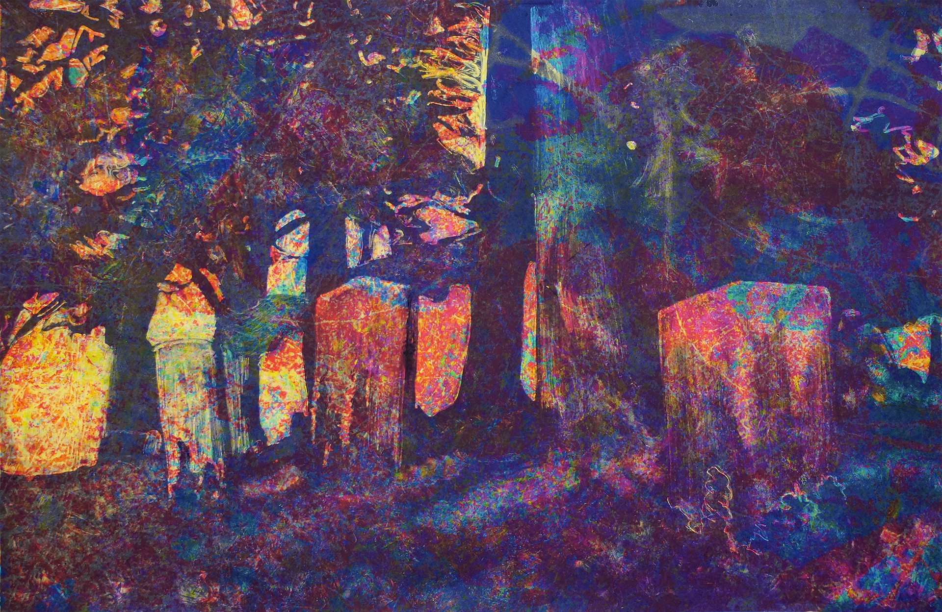 Mt. Auburn Trio, 2021, Monotype
