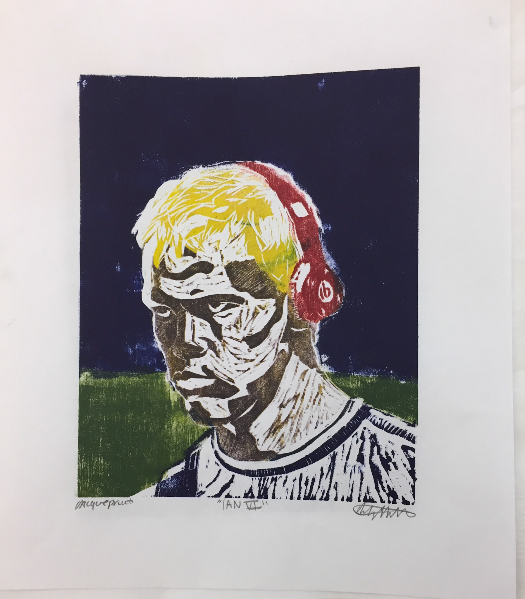 Ian VI, 2017, Woodcut