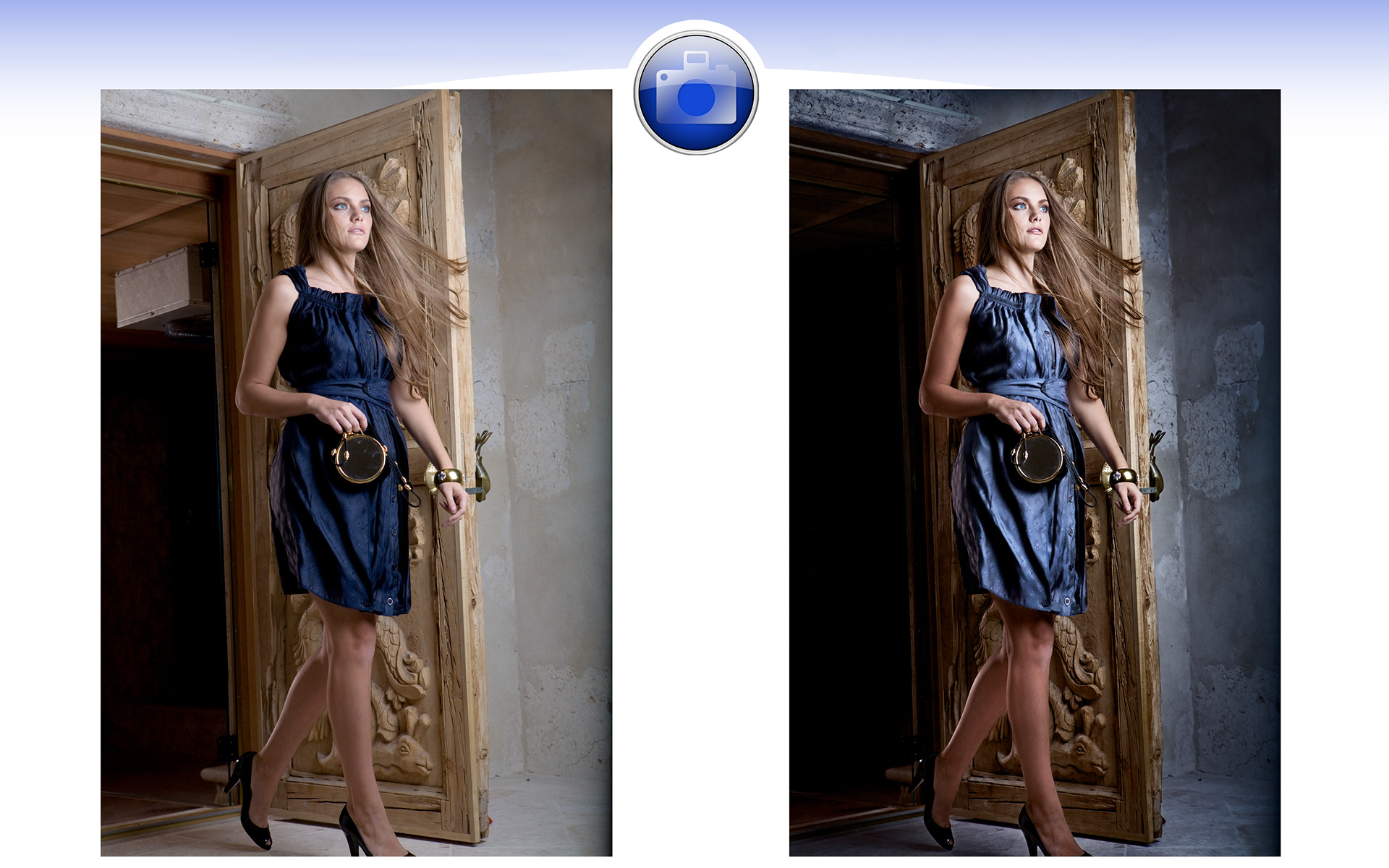 Before and after for a magazine fashion spread.