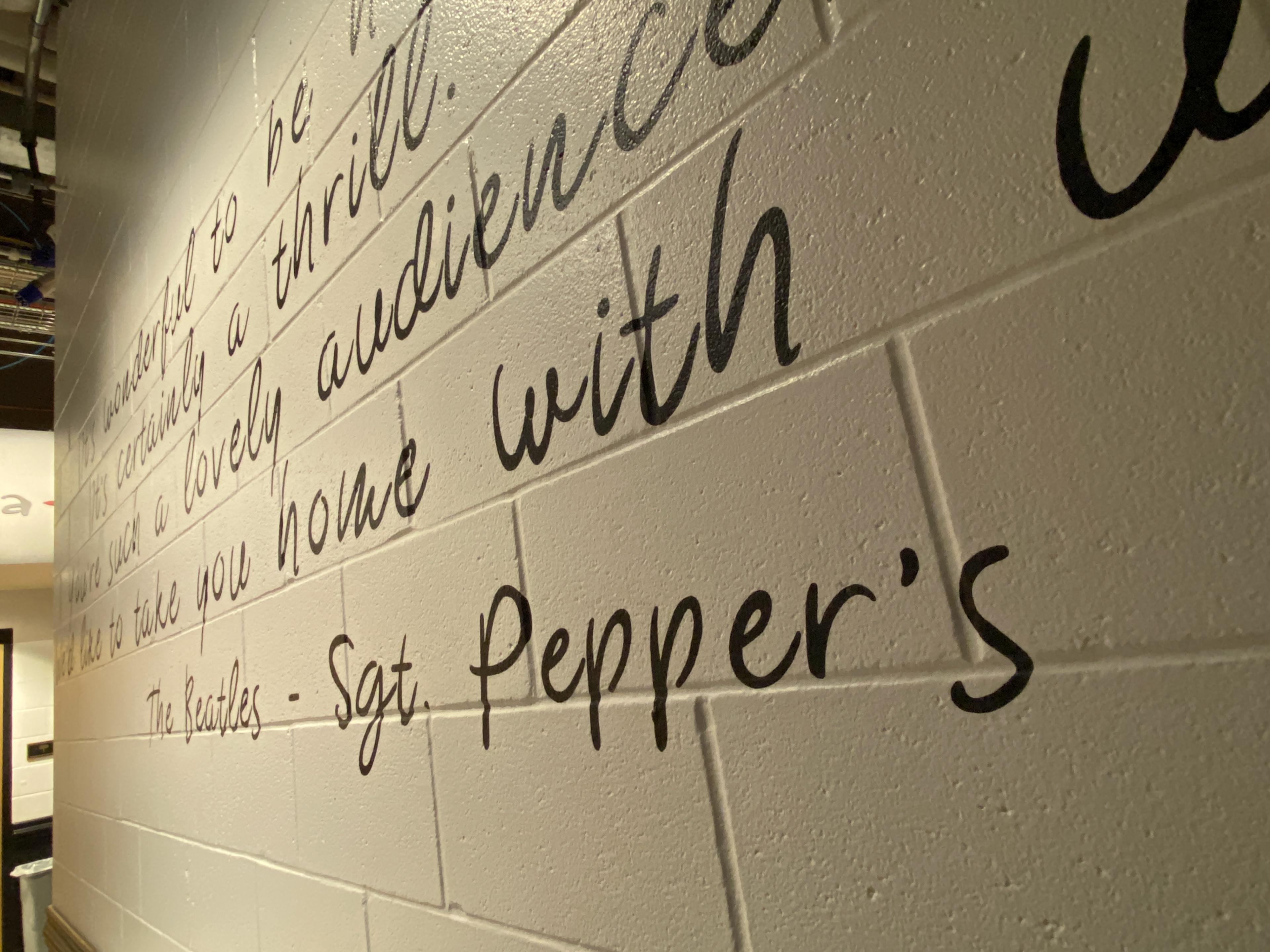 backstage wall quote, handpainted - Mohegan Sun Arena