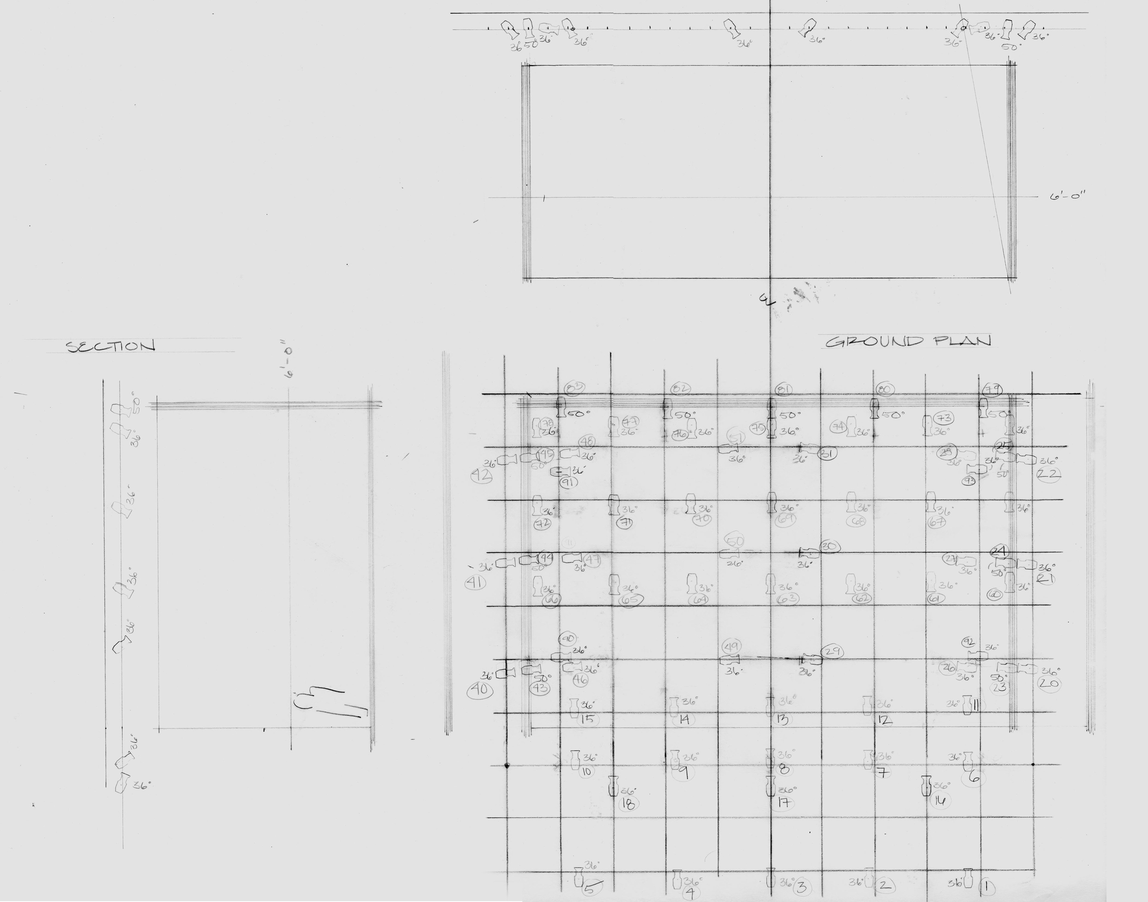 Lighting plot - hand drafted - course assignment