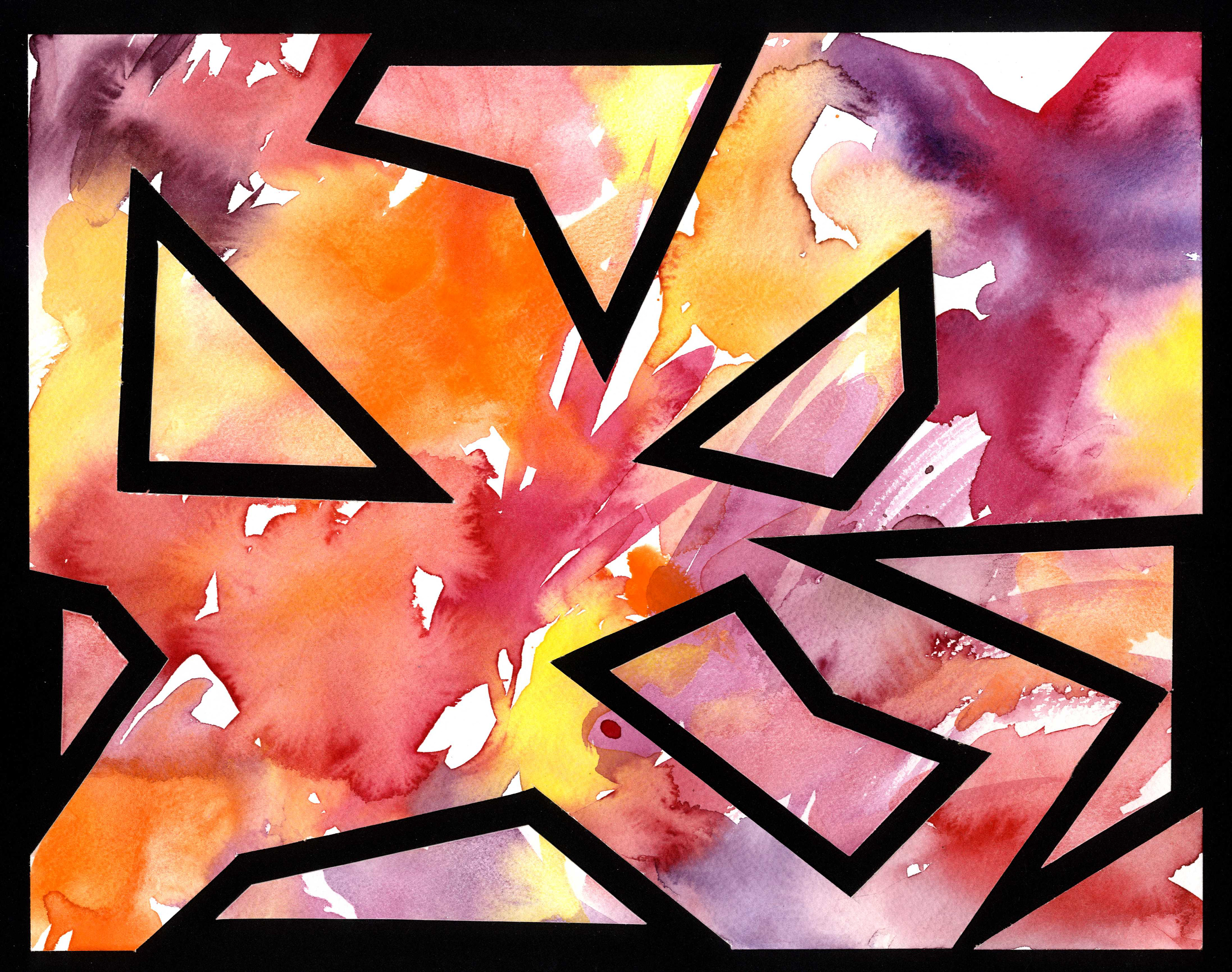 positive/negative space - watercolor