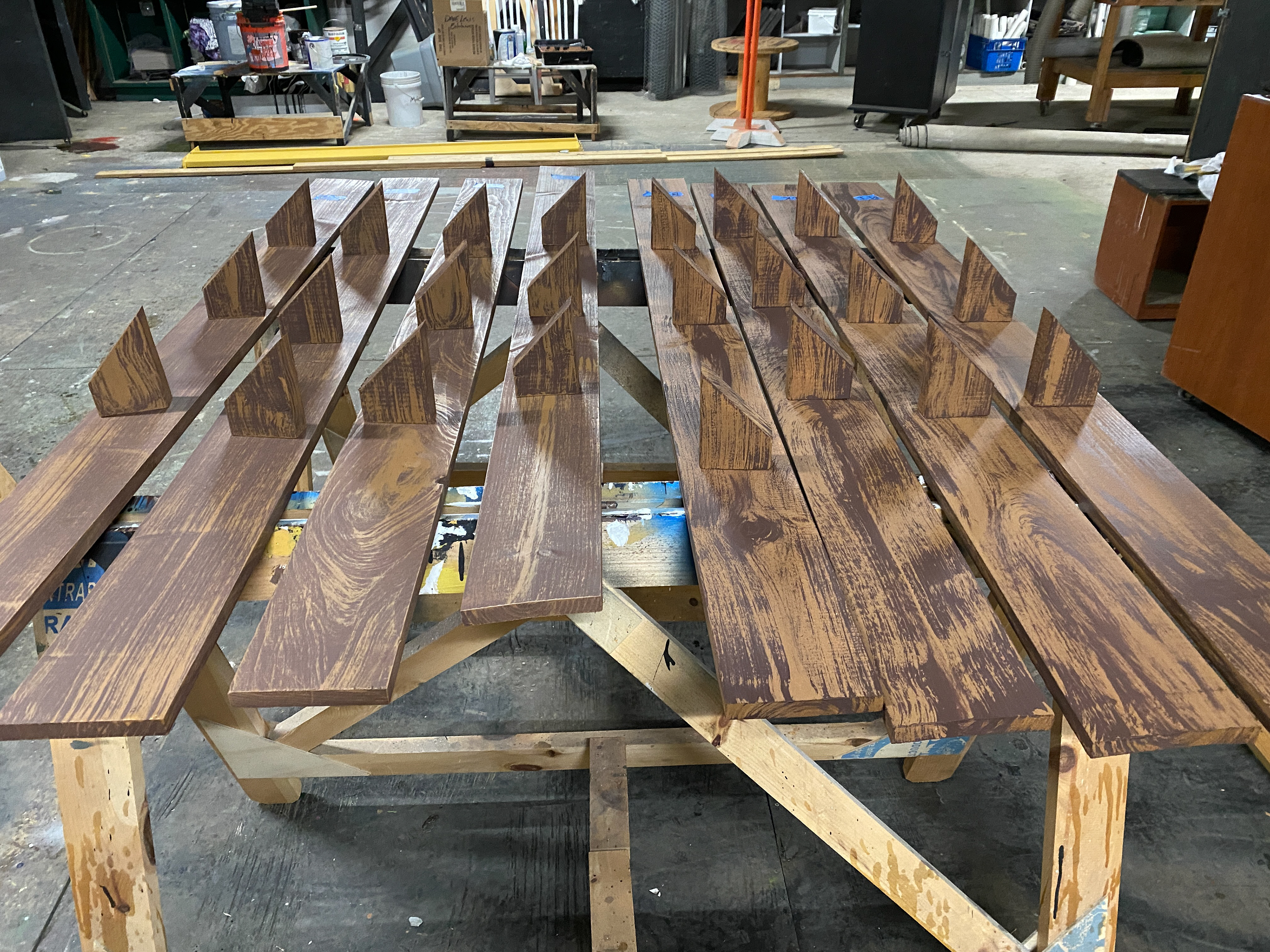 Whiskey Union '22 - pergola shelves woodgrain - Mohegan Sun
