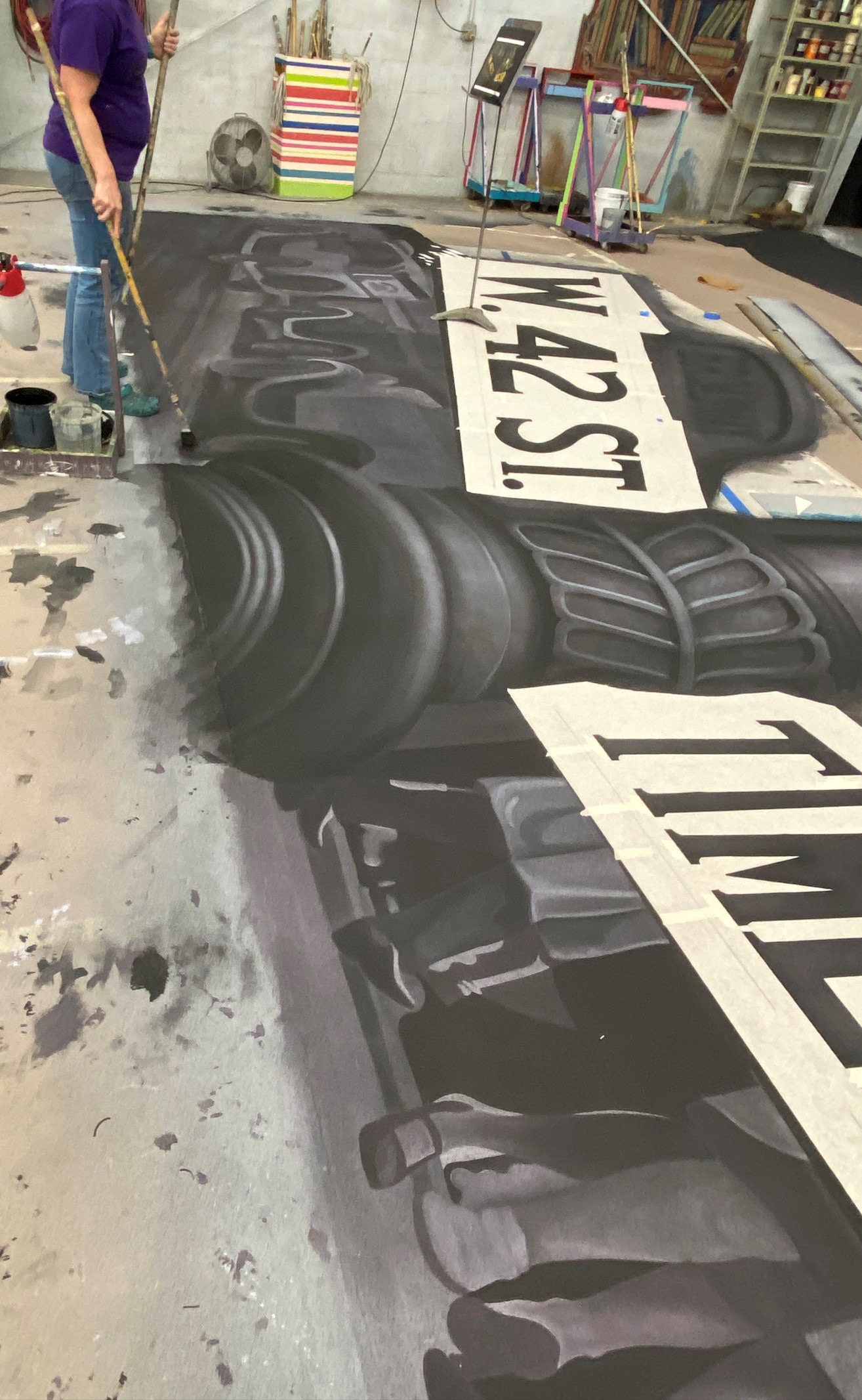 42nd Street - Goodspeed Musicals - show drop lettering in progress