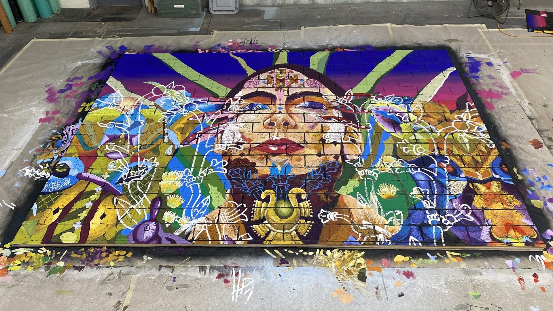 Laughs In Spanish - mural - Hartford Stage