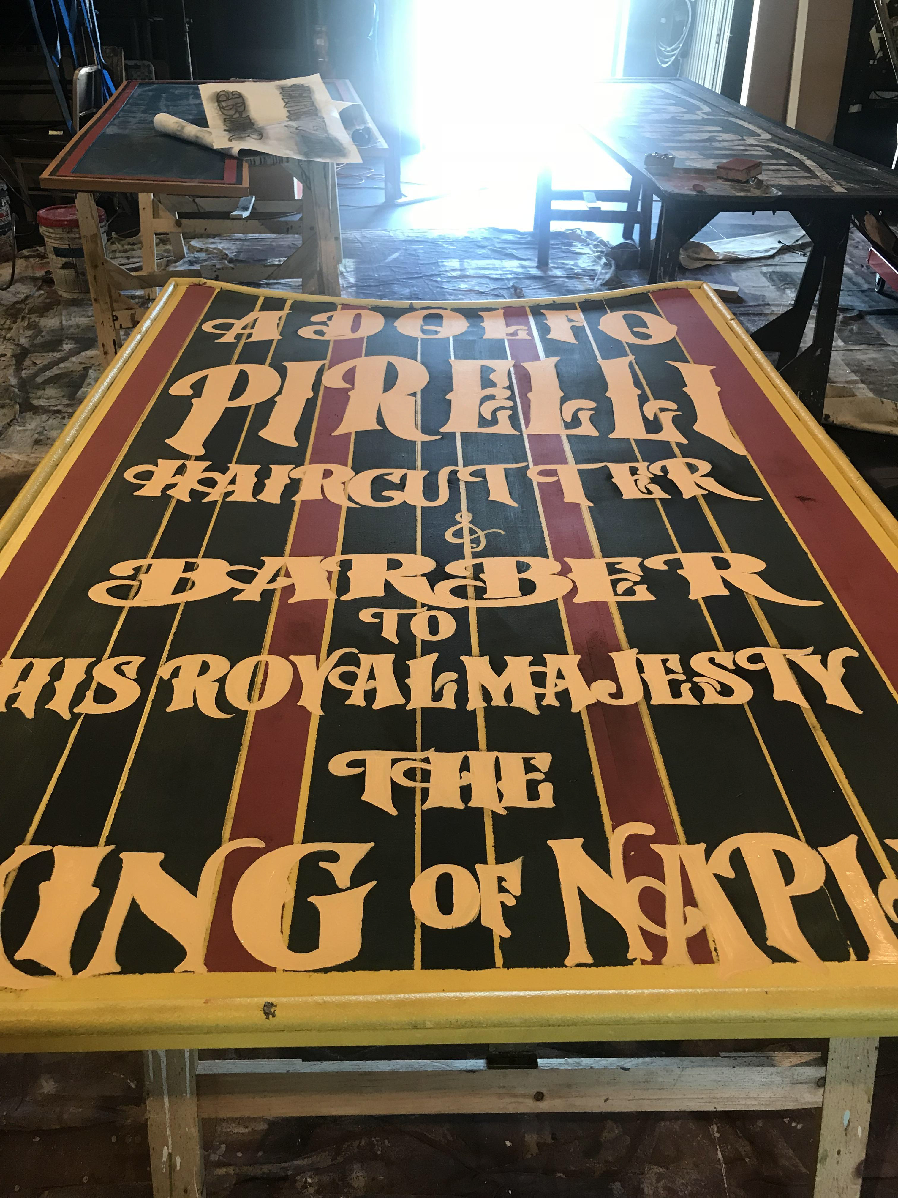 Sweeney Todd - Connecticut Repertory Theatre - pounced, handlettered sign