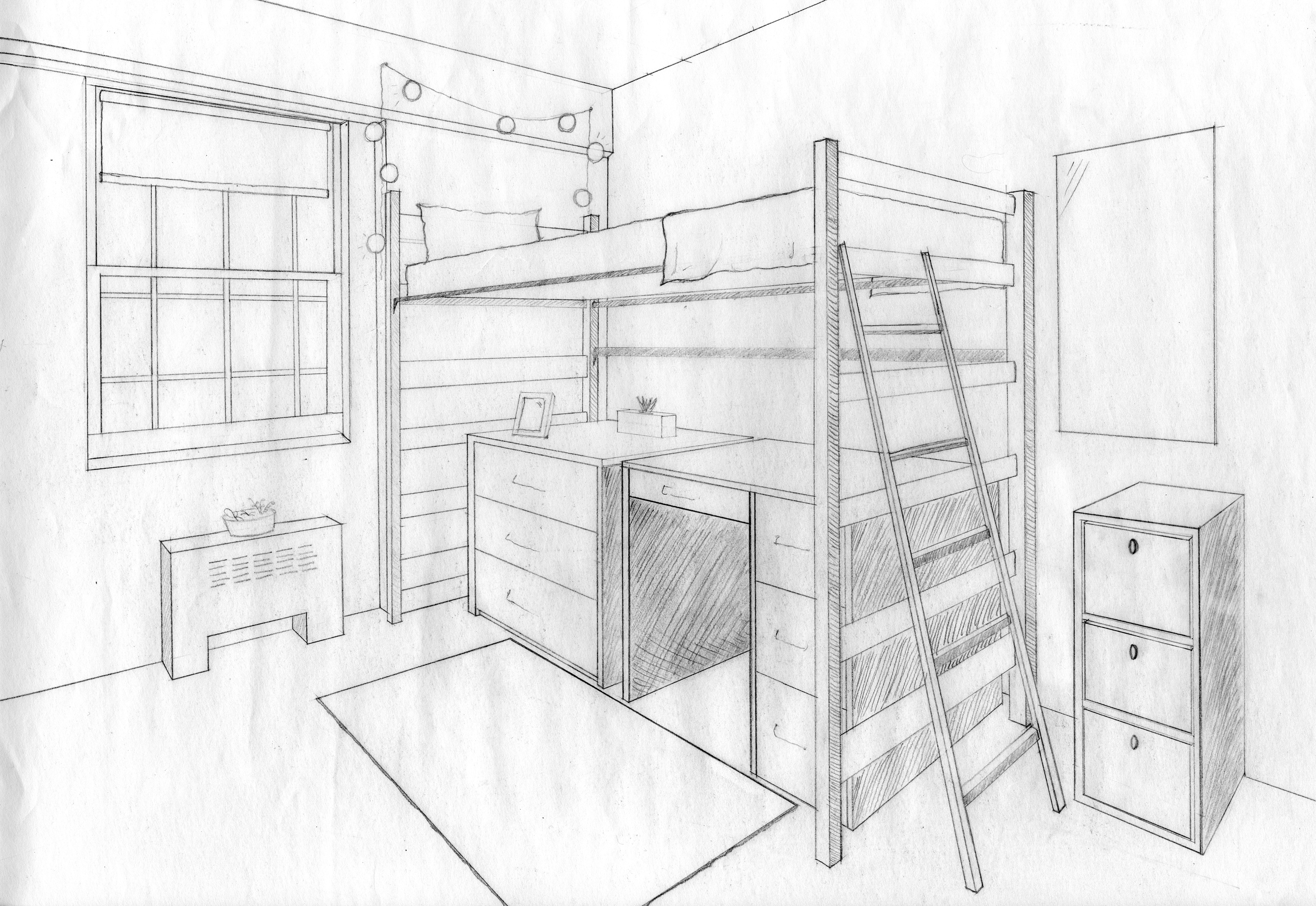 perspective sketch - pencil - course assignment