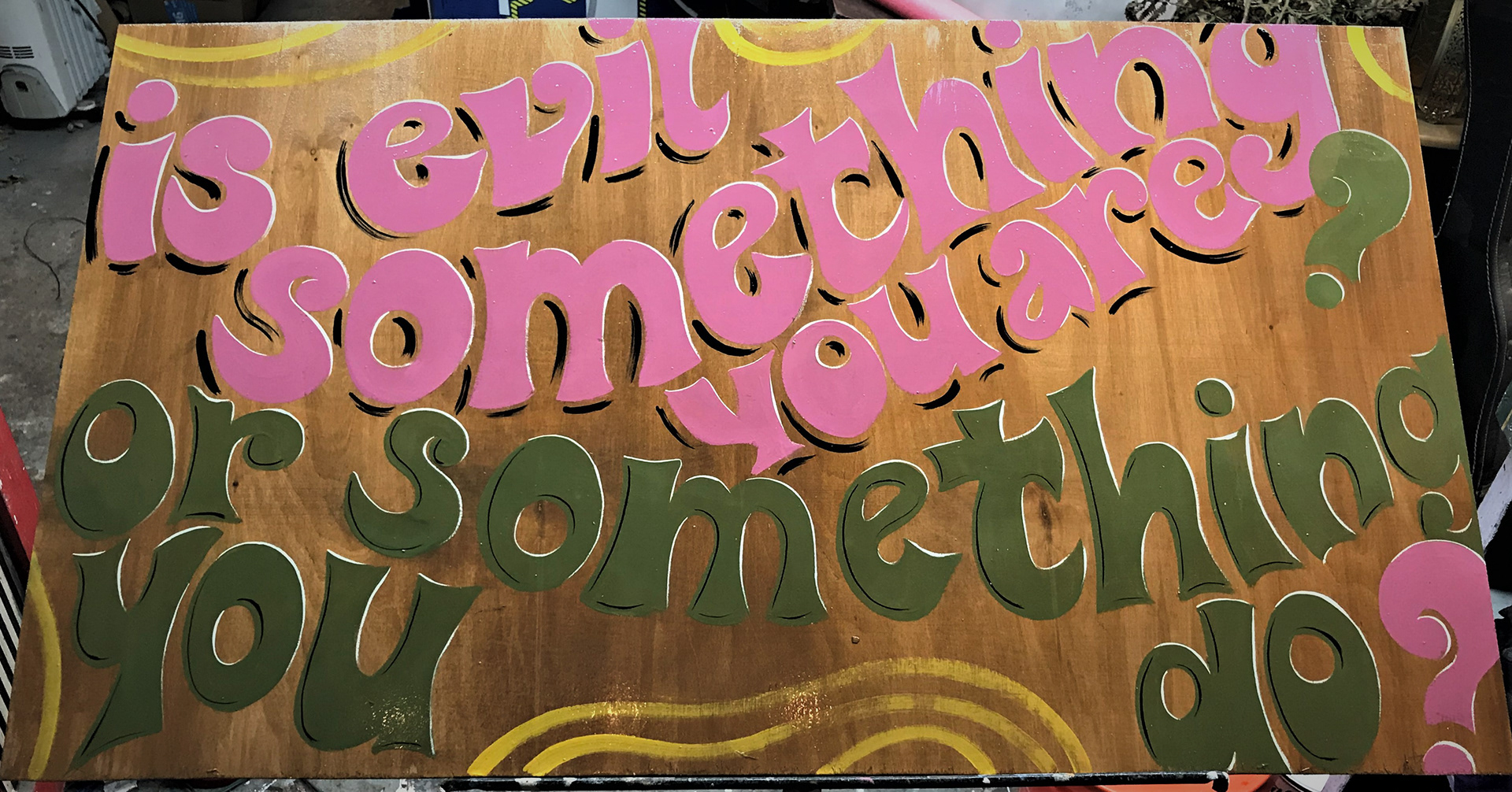 Gateway's Haunted Playhouse - designed, handlettered sign
