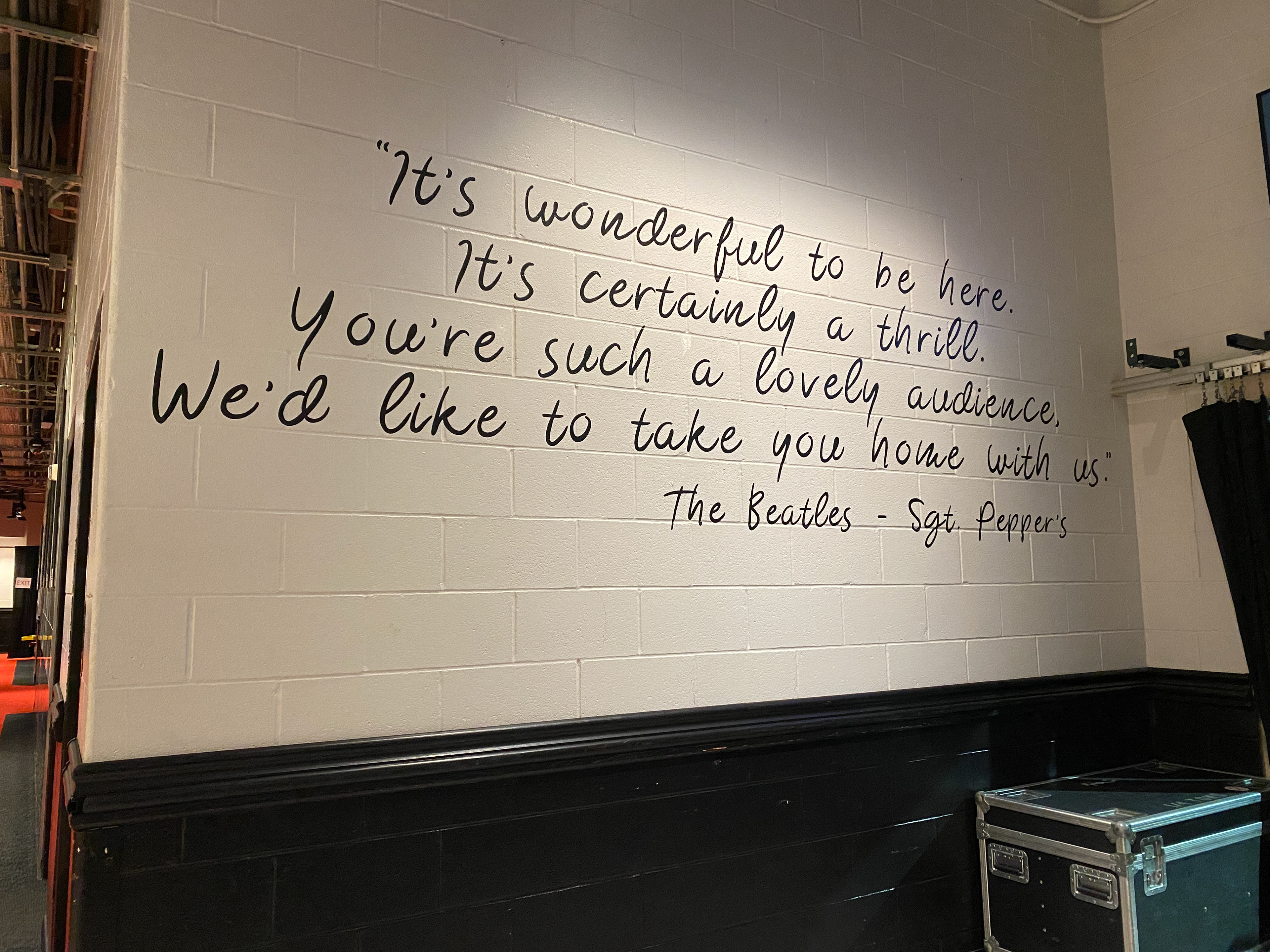 backstage wall quote, handpainted - Mohegan Sun Arena