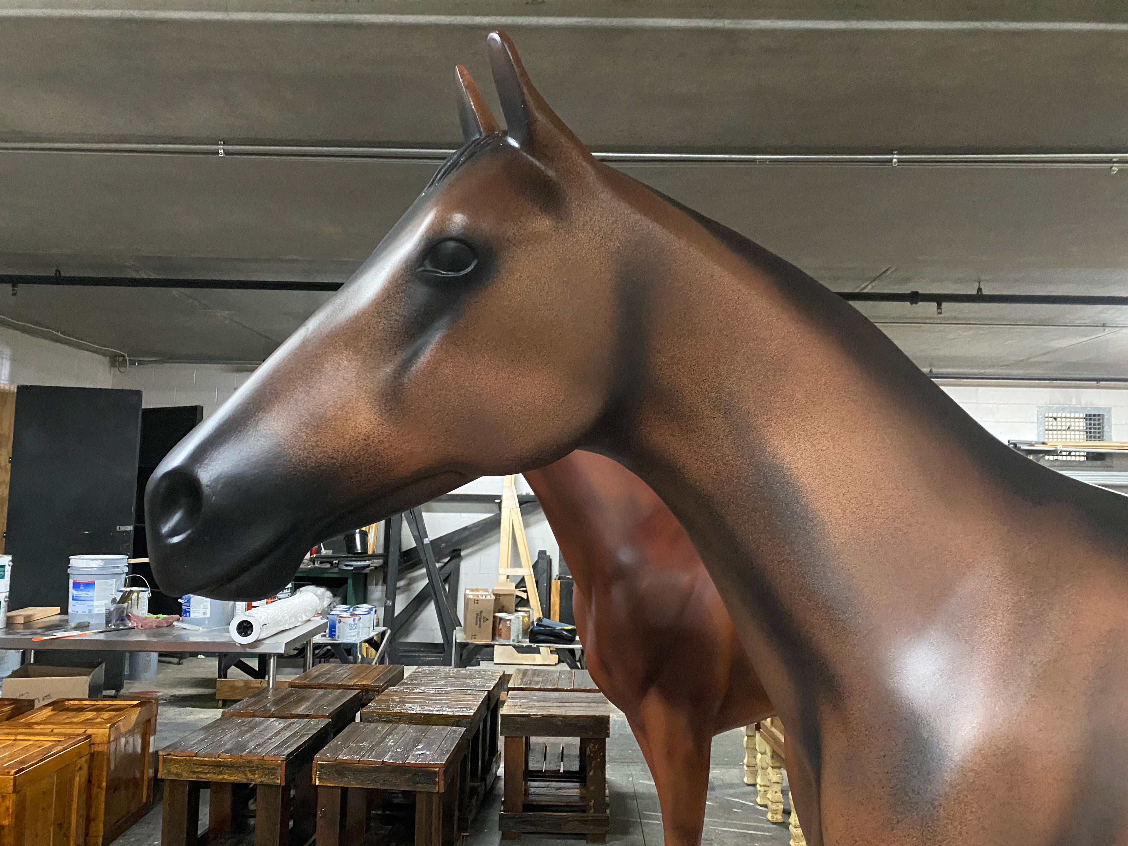 Derby Horse Repaint - process - Mohegan Sun