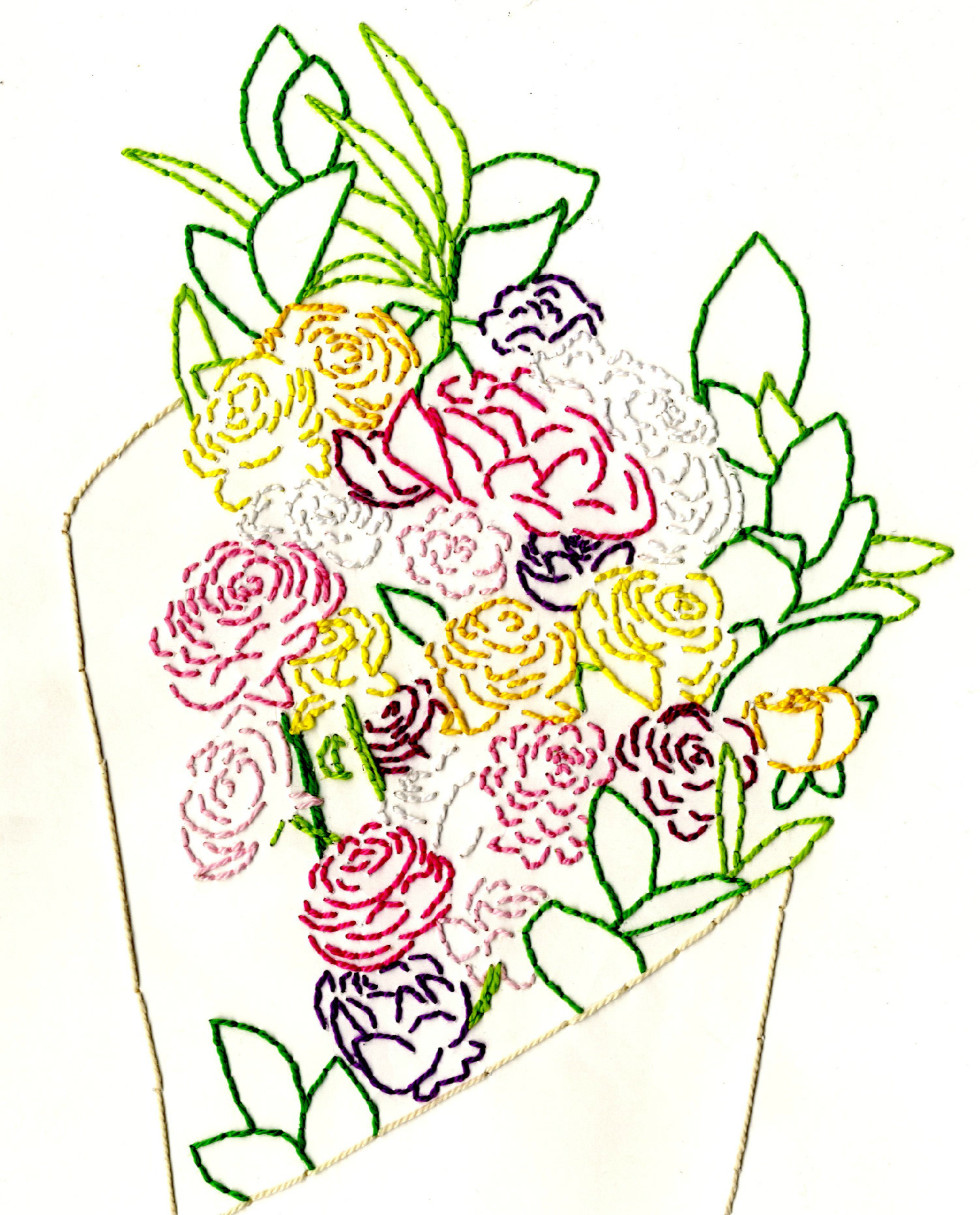 embroidery on paper
