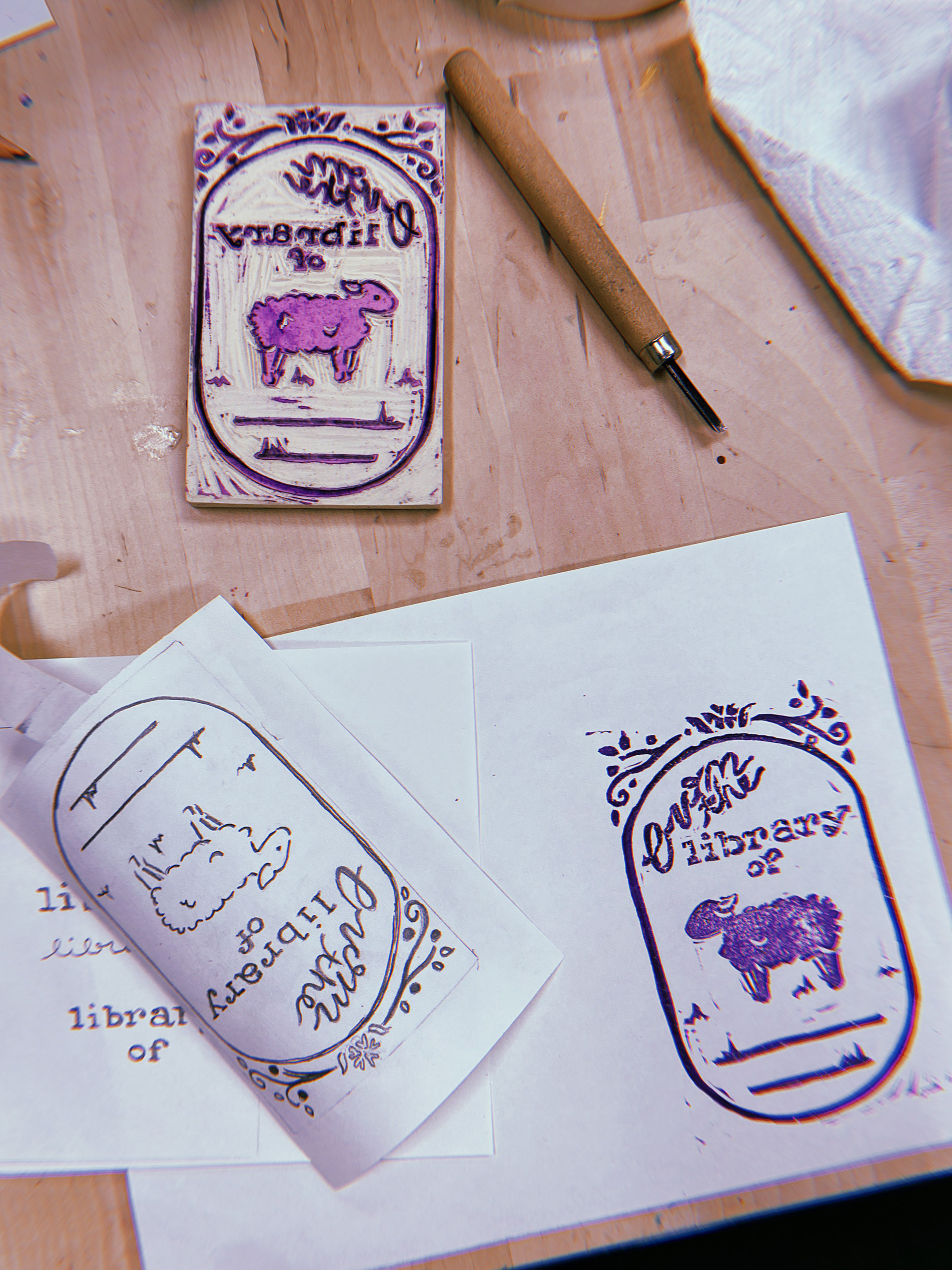 book plate - block print (class)