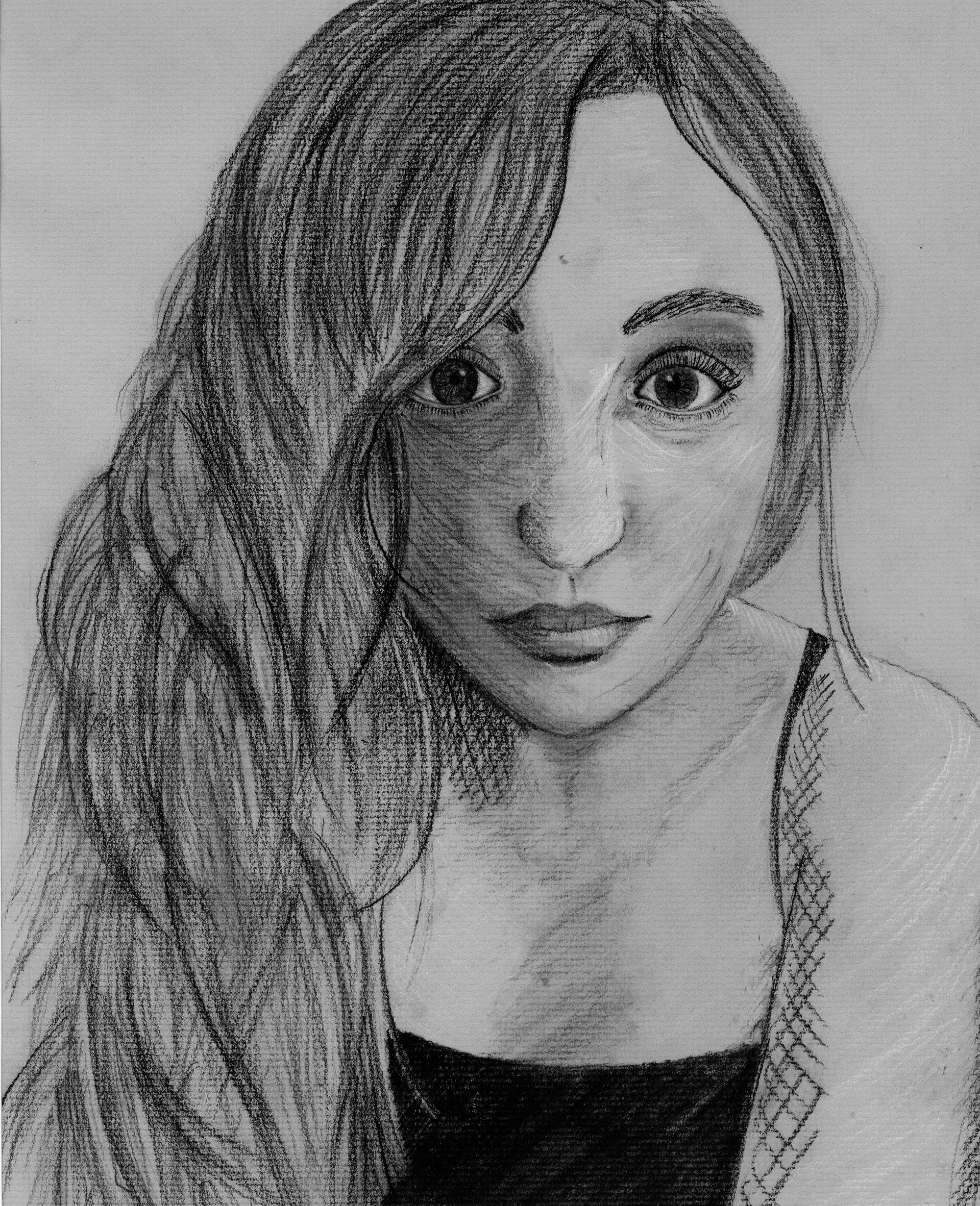 self-portrait - charcoal pencil
