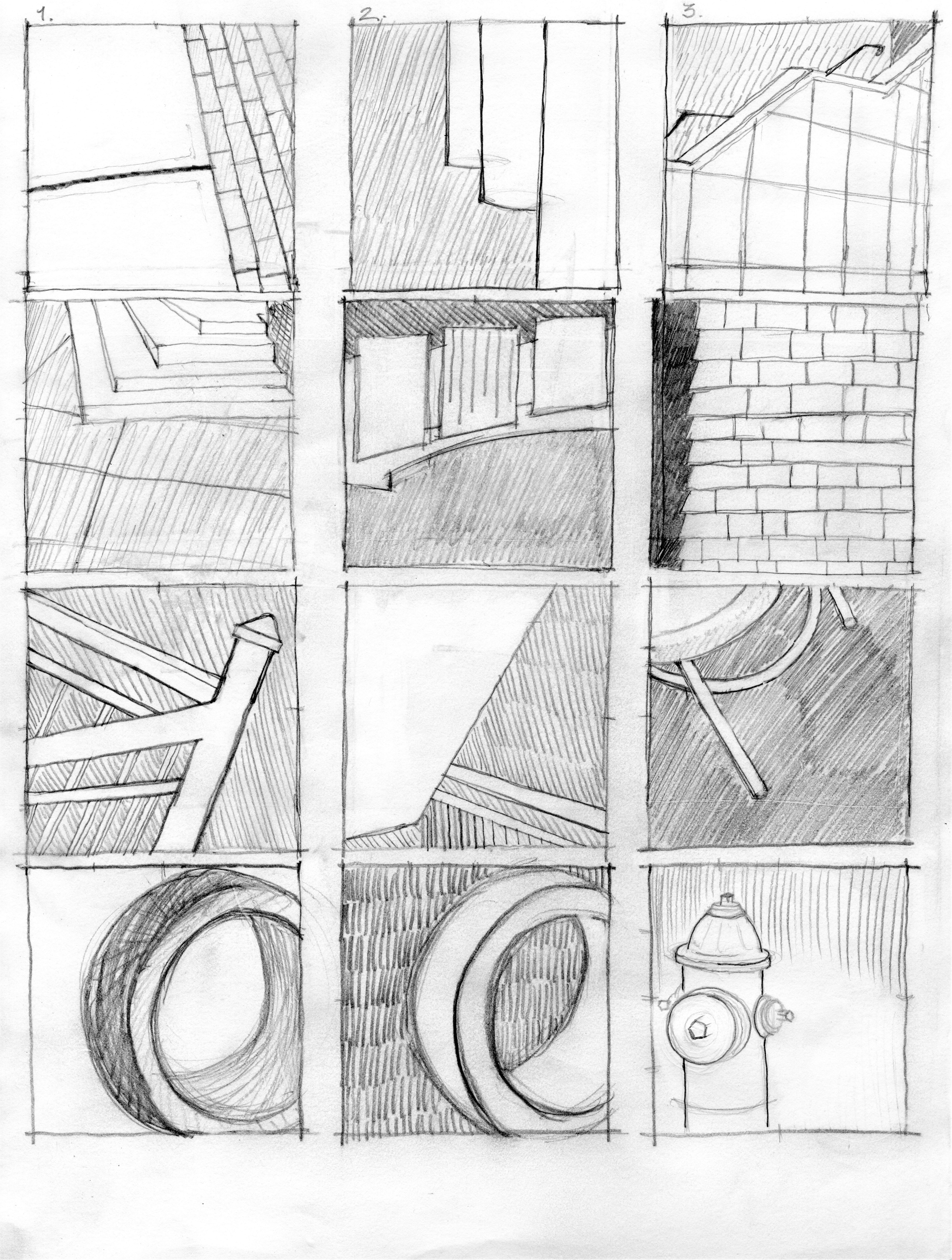 study in detail, man-made - pencil - course assignment