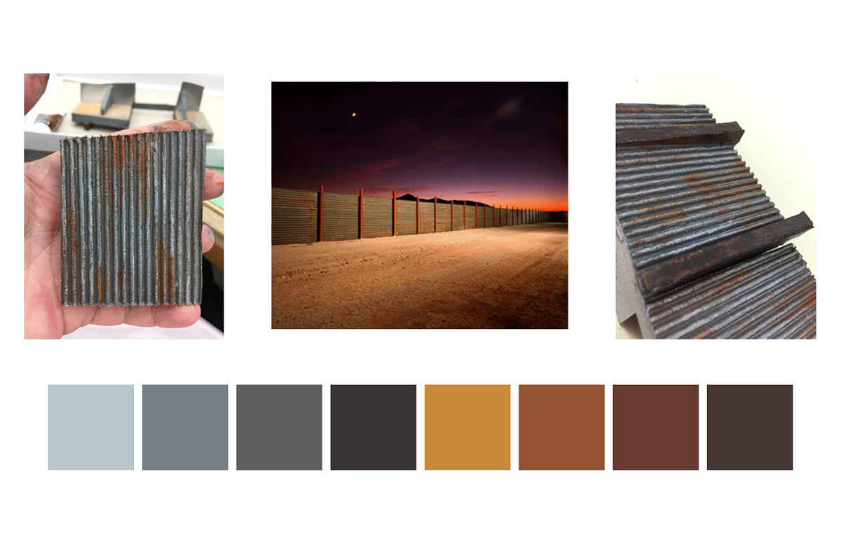 Color palette paint elevation - Nuevo California - Connecticut Repertory Theatre