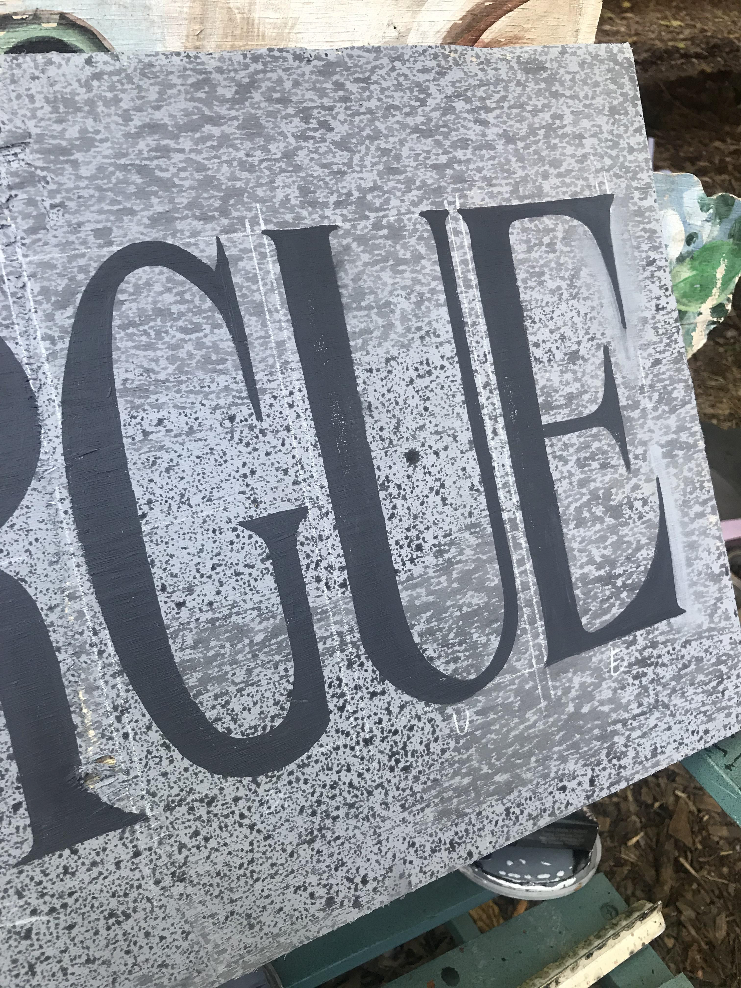 Gateway's Haunted Playhouse - designed, handlettered sign (detail & layout)