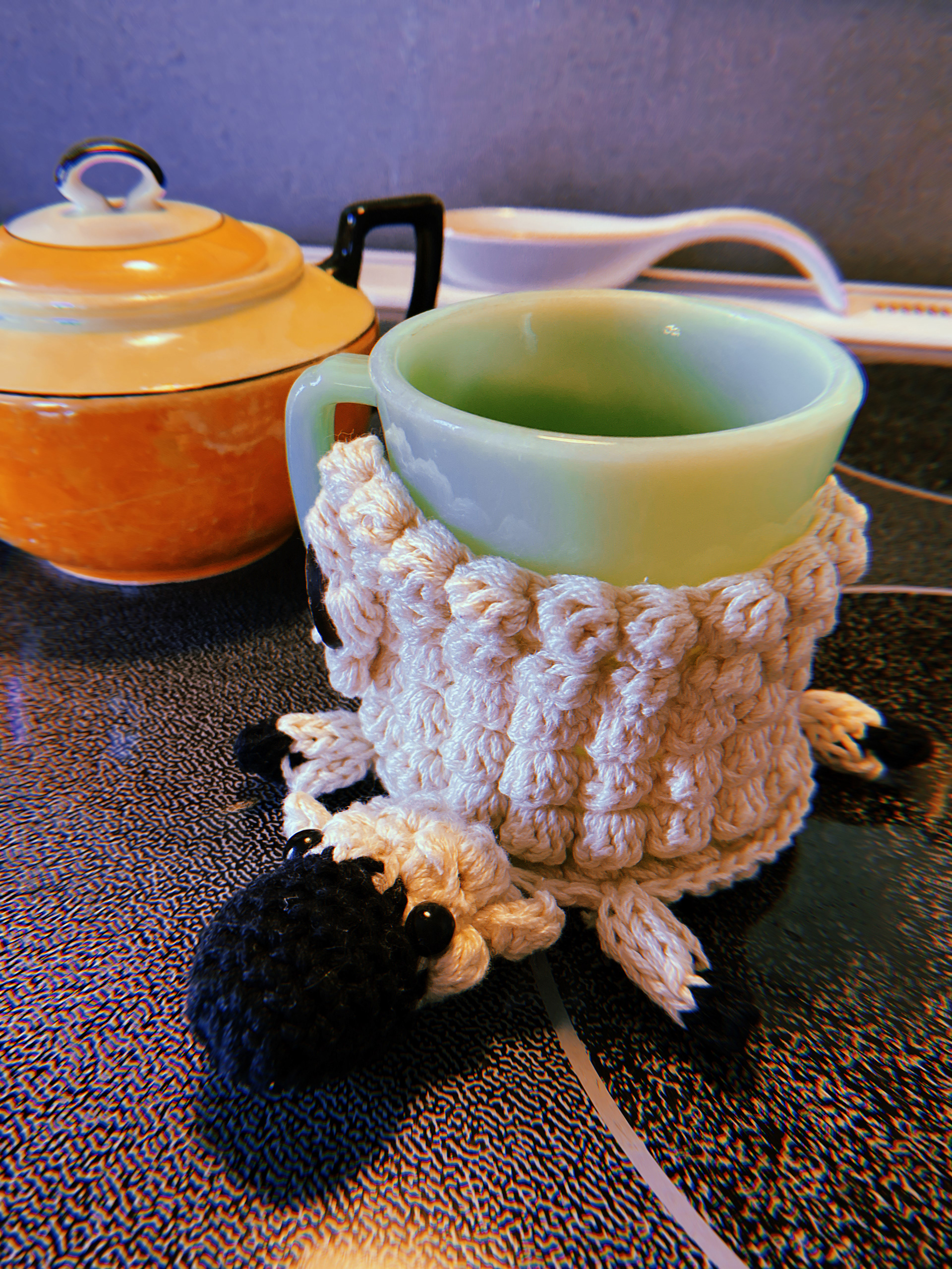 sheep mug cozy & coaster - crochet