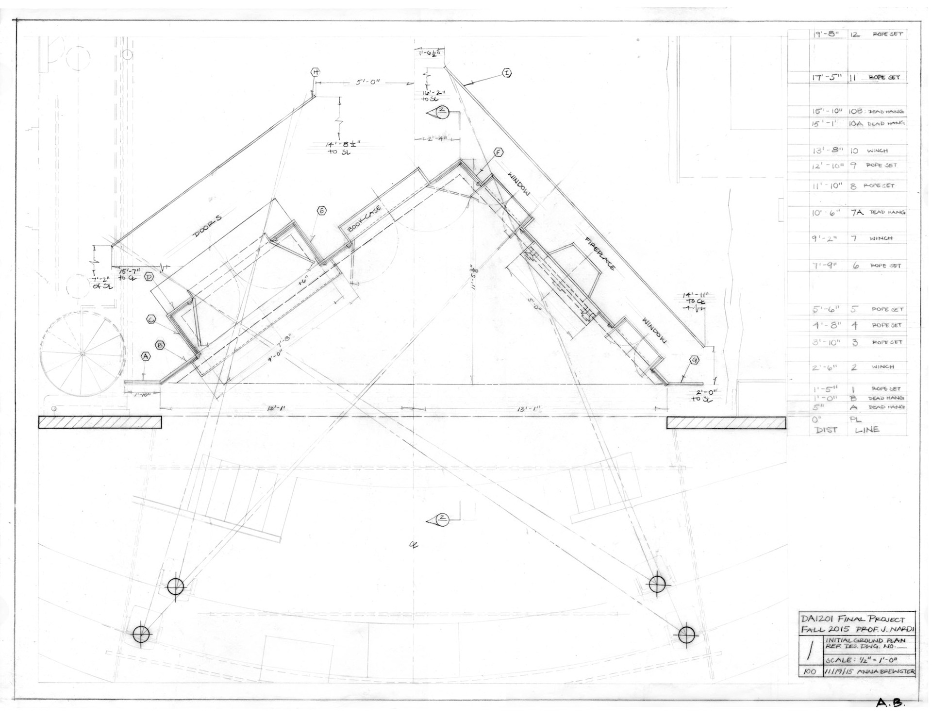 Final 1 of 7 - groundplan - hand drafted - course assignment