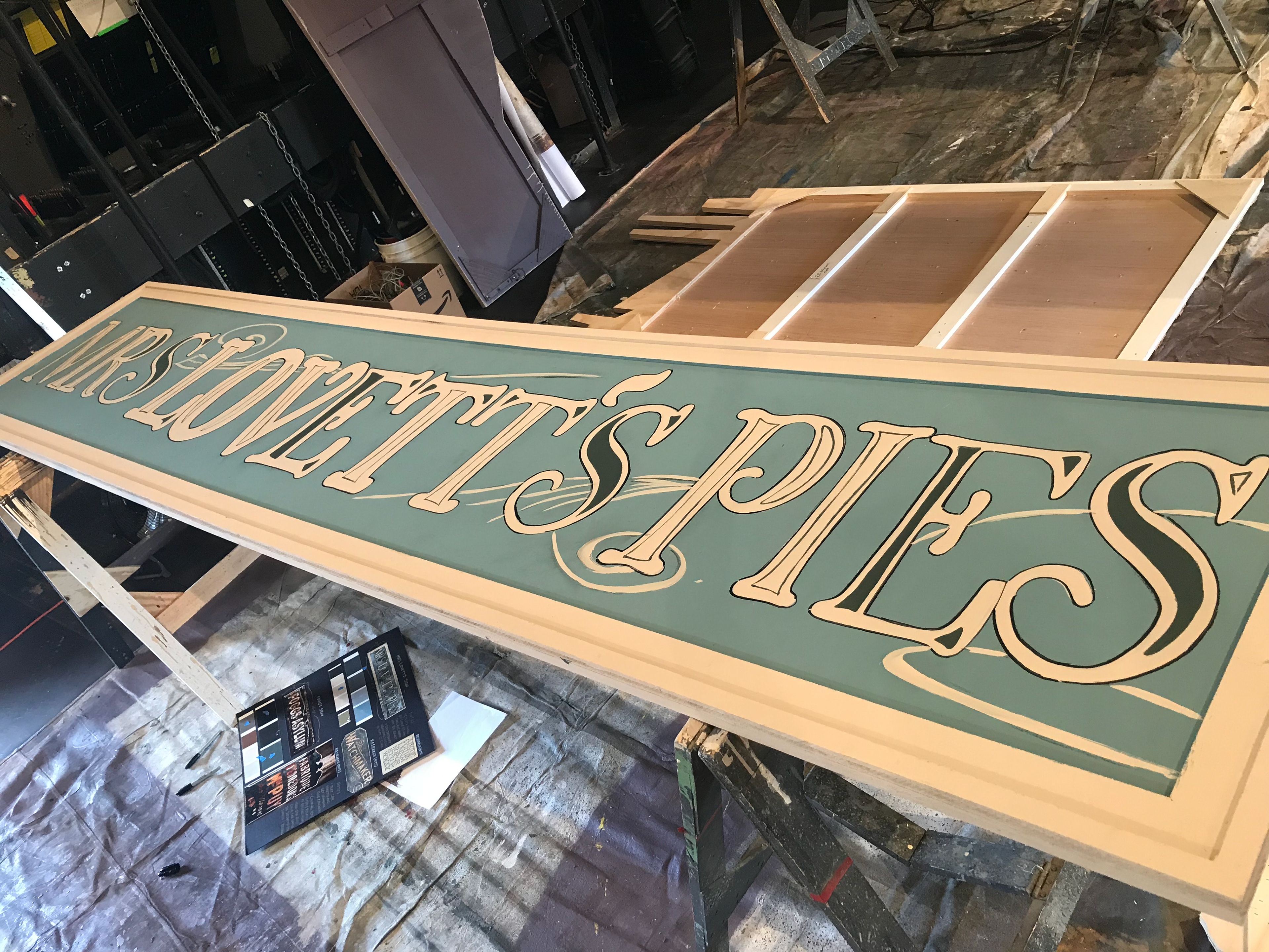 Sweeney Todd - Connecticut Repertory Theatre - pounced, handlettered sign