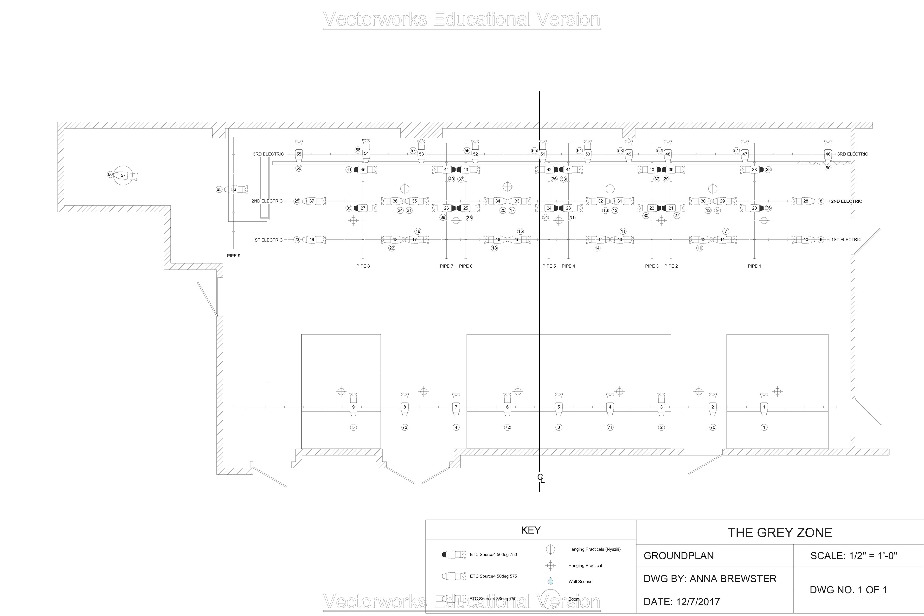 Lighting plot - The Grey Zone - course assignment