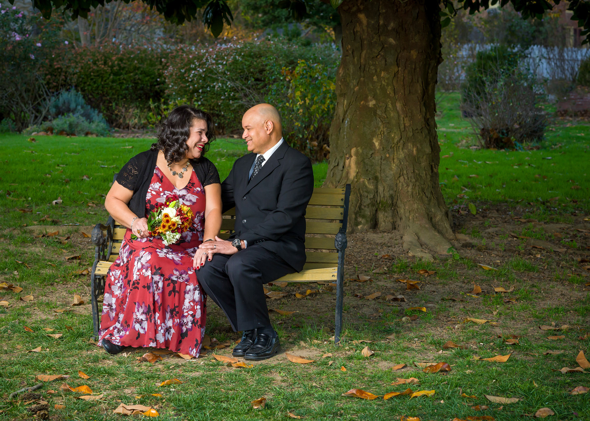 Couple in Park Full Portrait