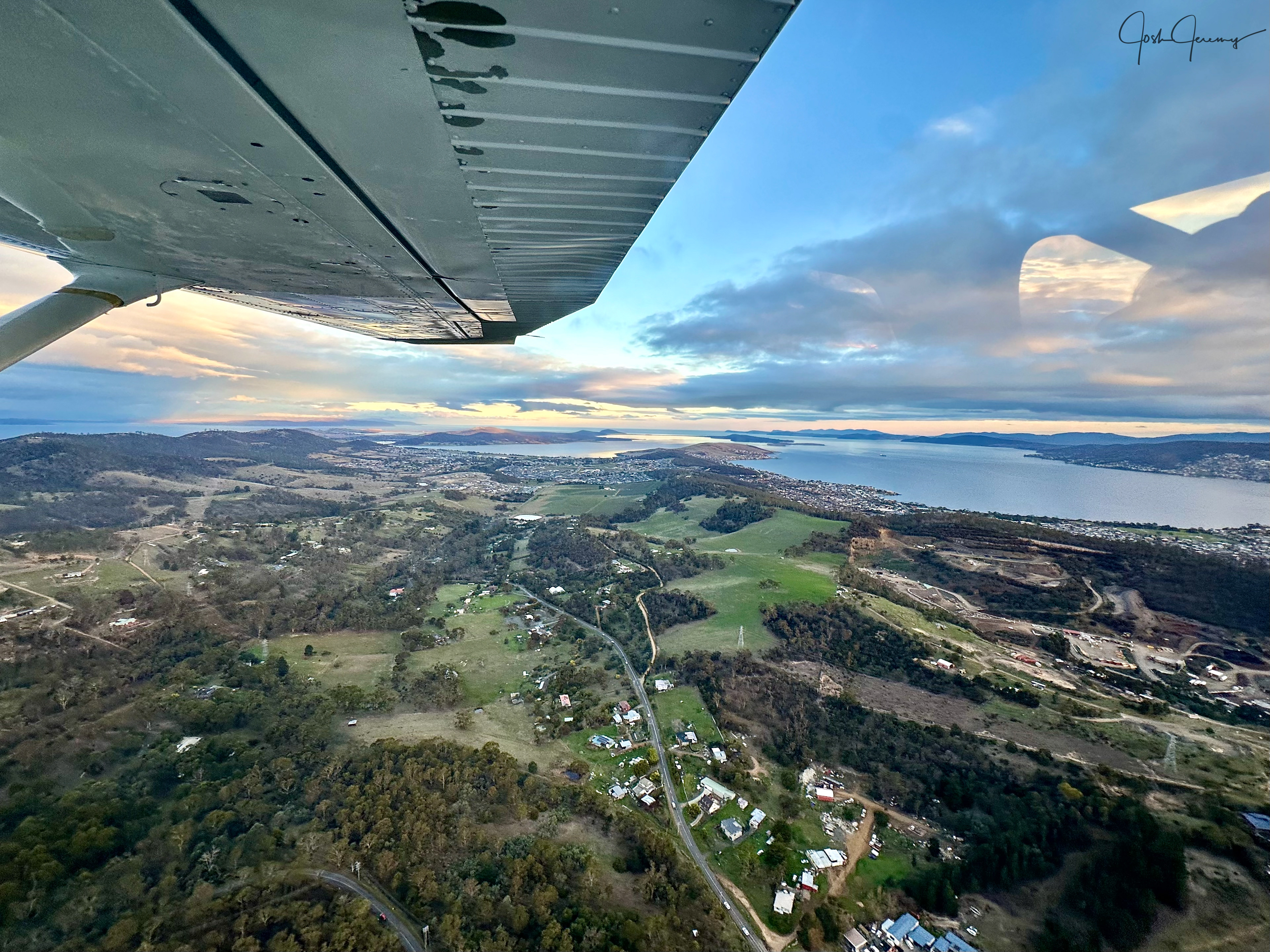 Cambridge Aerodrome below with River Derwent in view