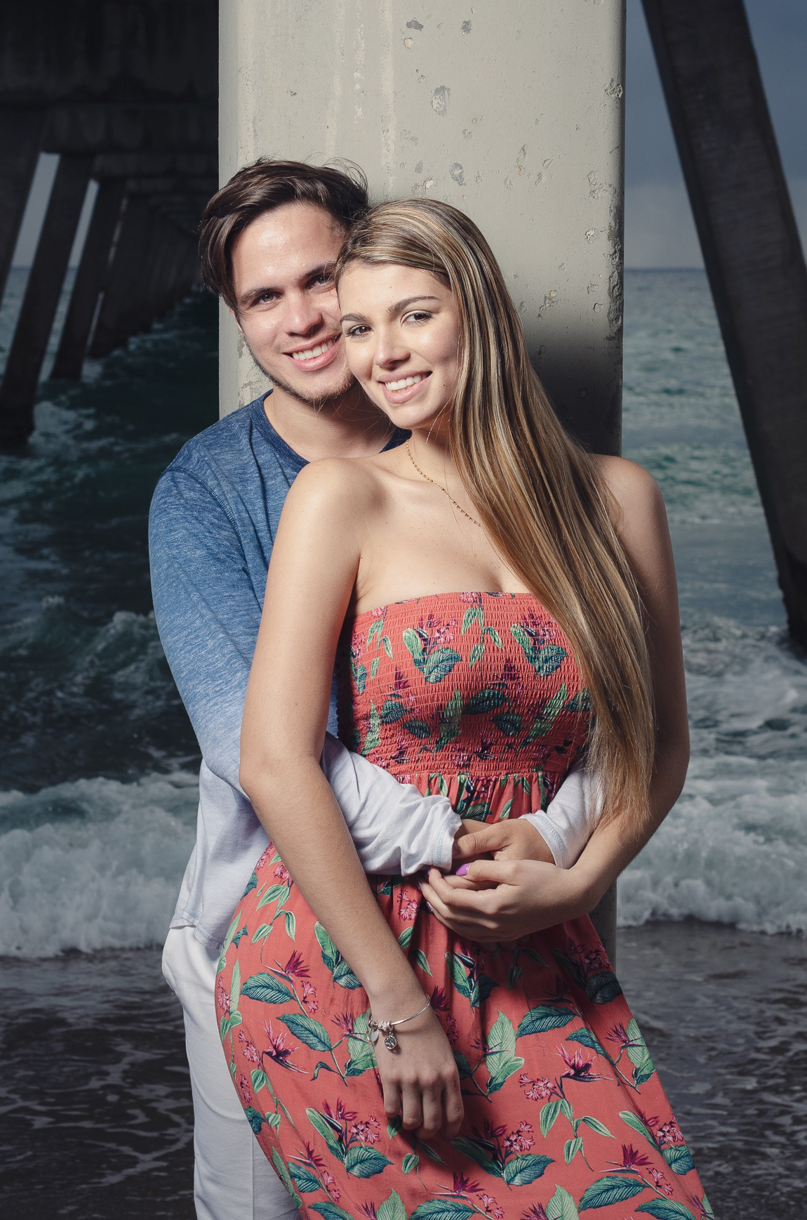 Couple portrait at Dania Beach Pier