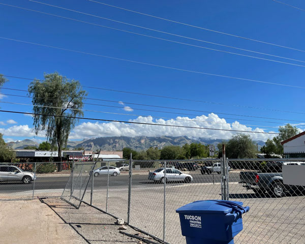 view of Catalina mountains from teahouse