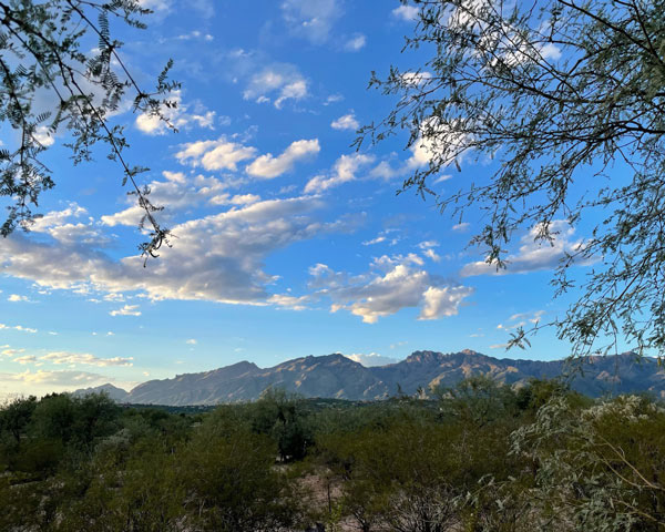 Catalina Mountains with clouds