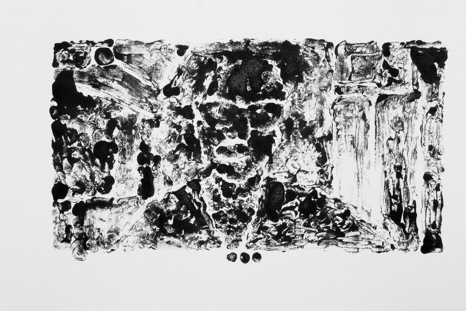 Ram Samocha – Visual Conversations with Violaine Lafortune. Session no.2, 27.10.2020 Brighton, UK. Monotype, 36 x 47 cm