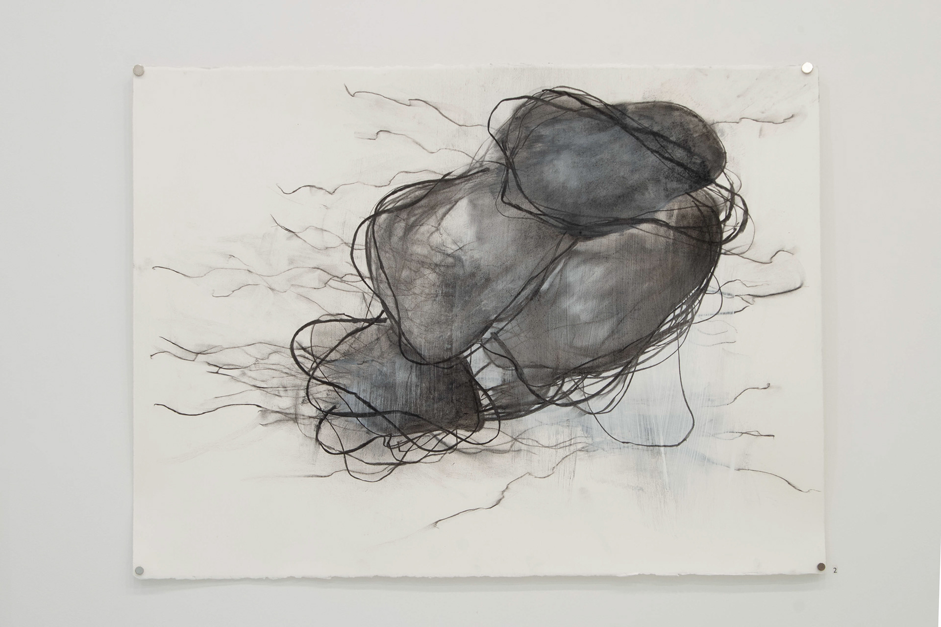 Prendre forme n°1, 2019. Fusain sur papier, 24 x 36 po