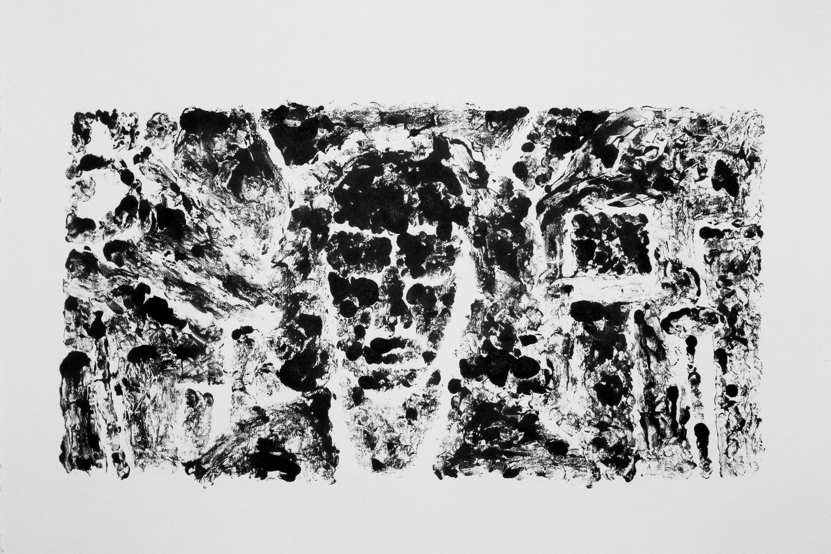 Ram Samocha – Visual Conversations with Violaine Lafortune. Session no.3, 10.11.2020 Brighton, UK. Monotype, 36 x 47 cm