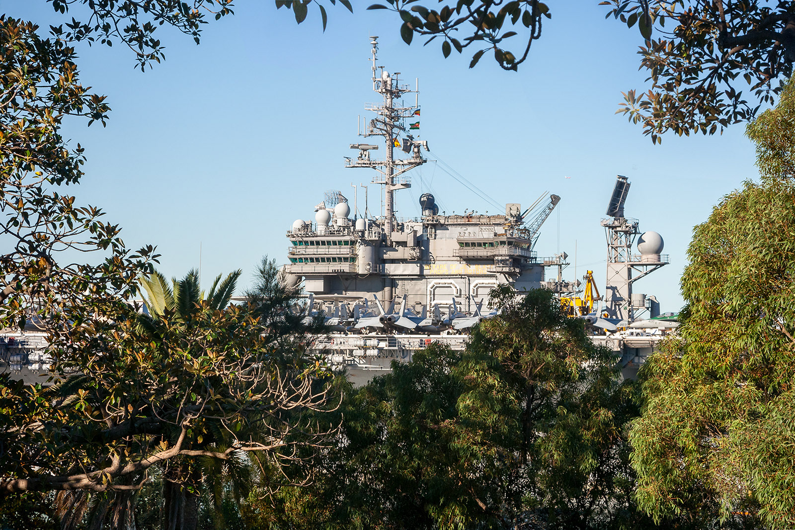 The USS Kitty Hawk in Sydney Harbour