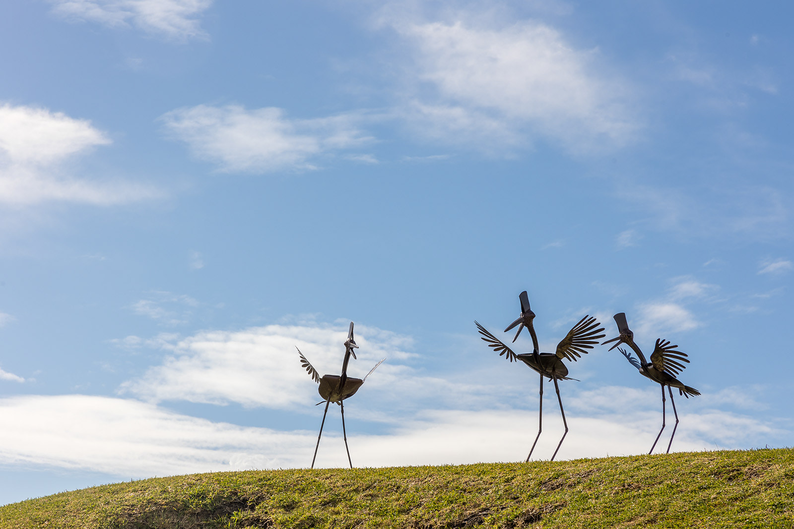 John Logvyn's Learning to Fly at Fort Scratchley sculptures