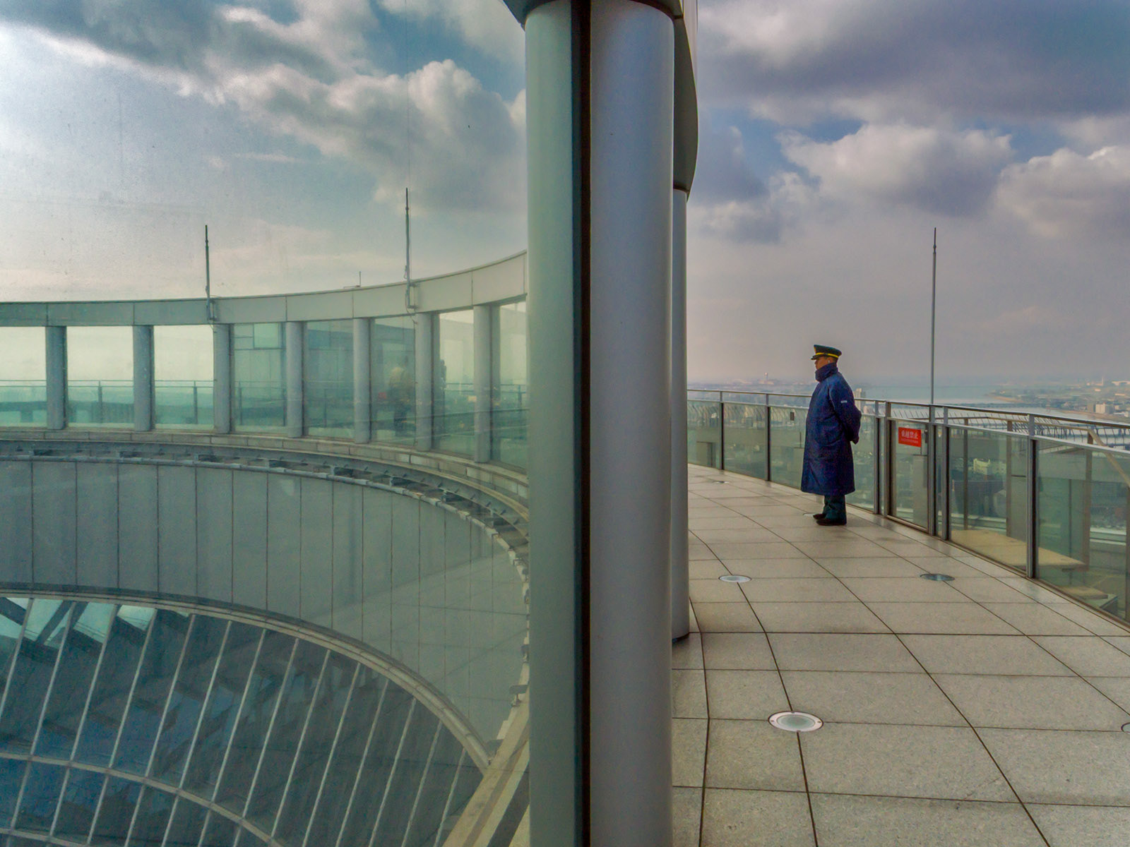 Guard at the Umeda Sky Building, Osaka
