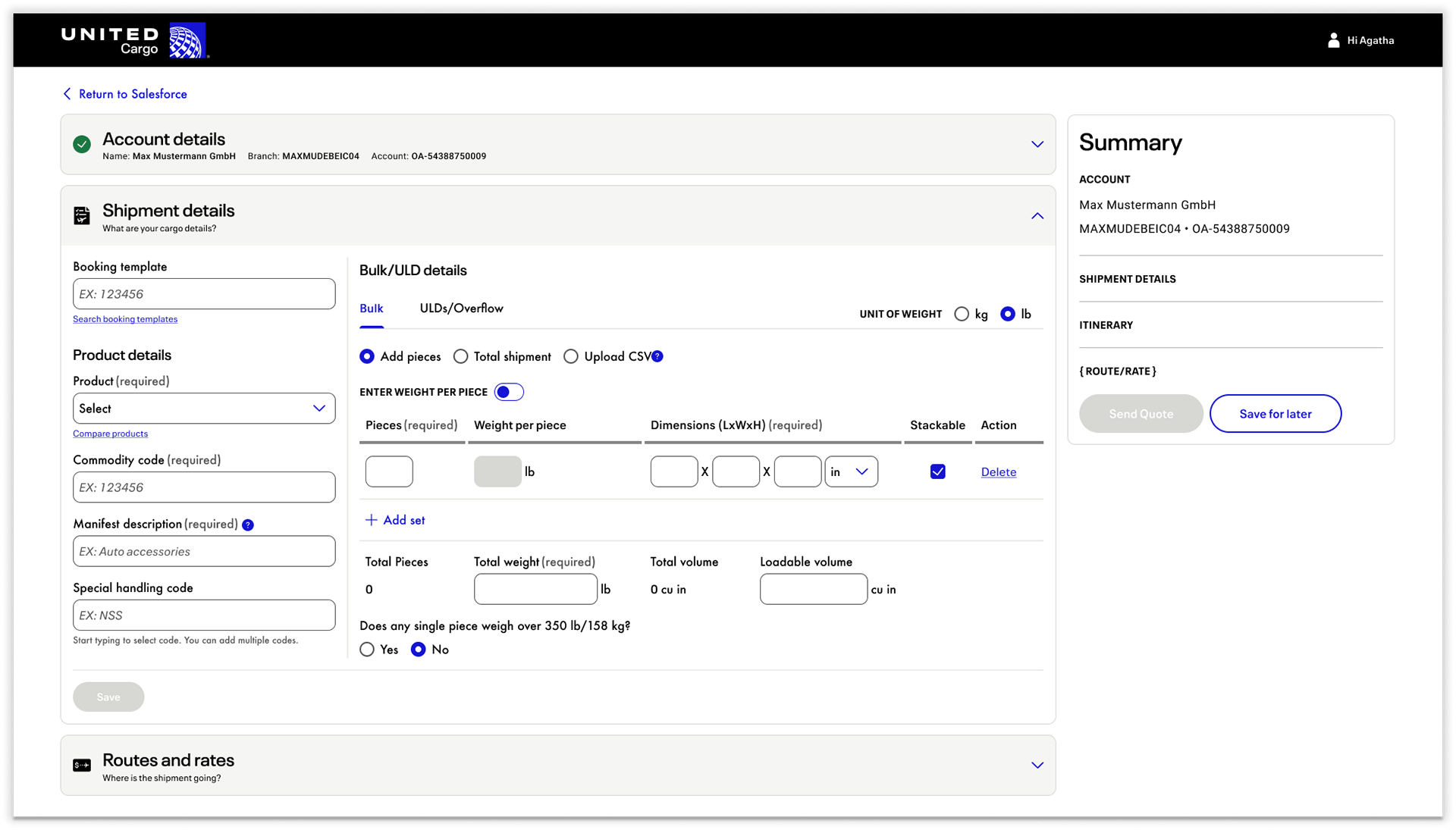 Screenshot of redesigned cargo agent workspace