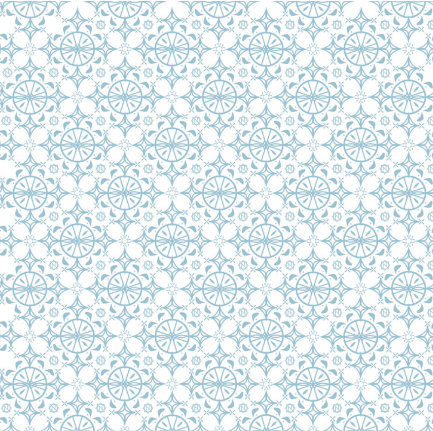 box lid, inside pattern - pattern designed by Katherine Shaw, inspired by Marian Banjes
